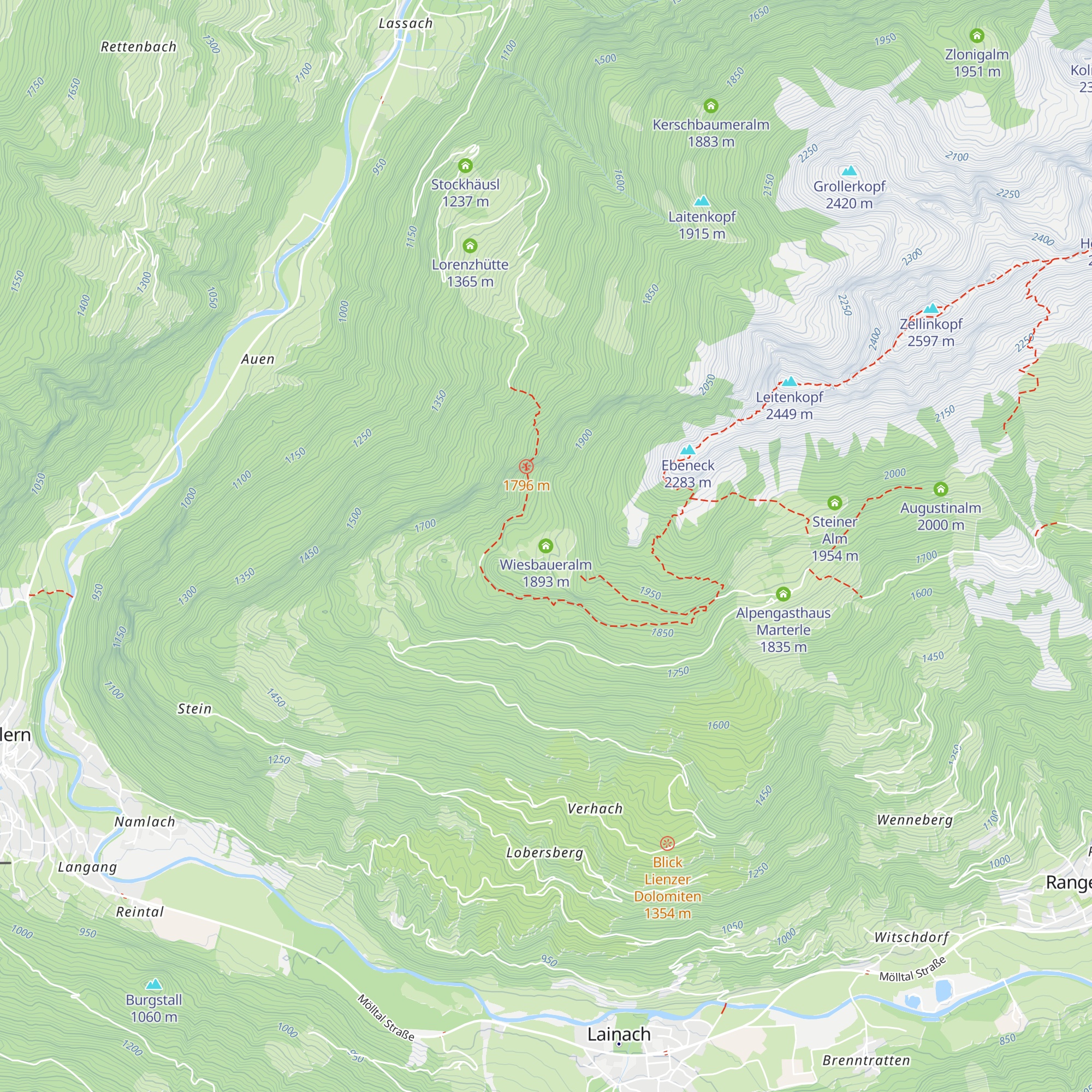 Wiesbaueralm map