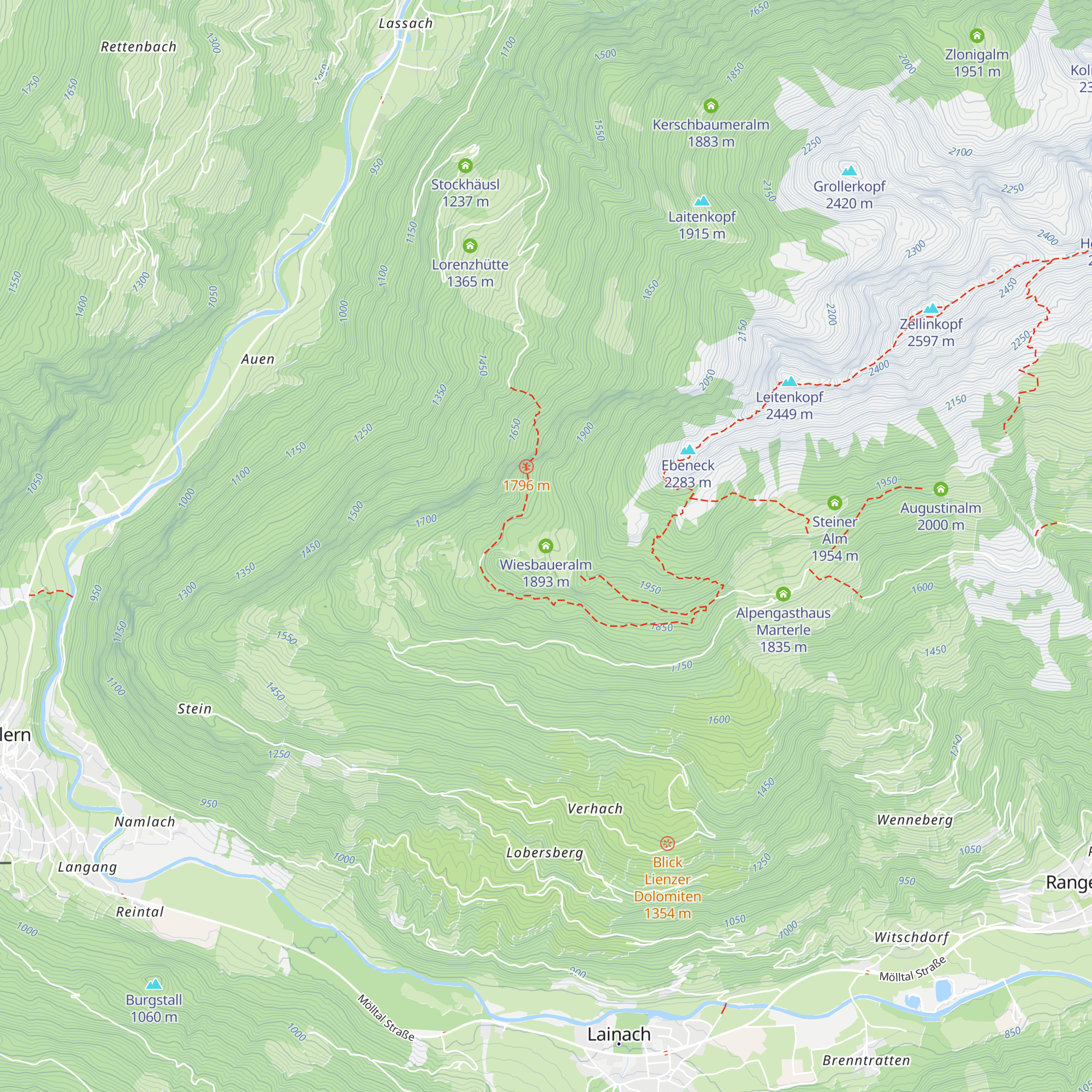 Wiesbaueralm map