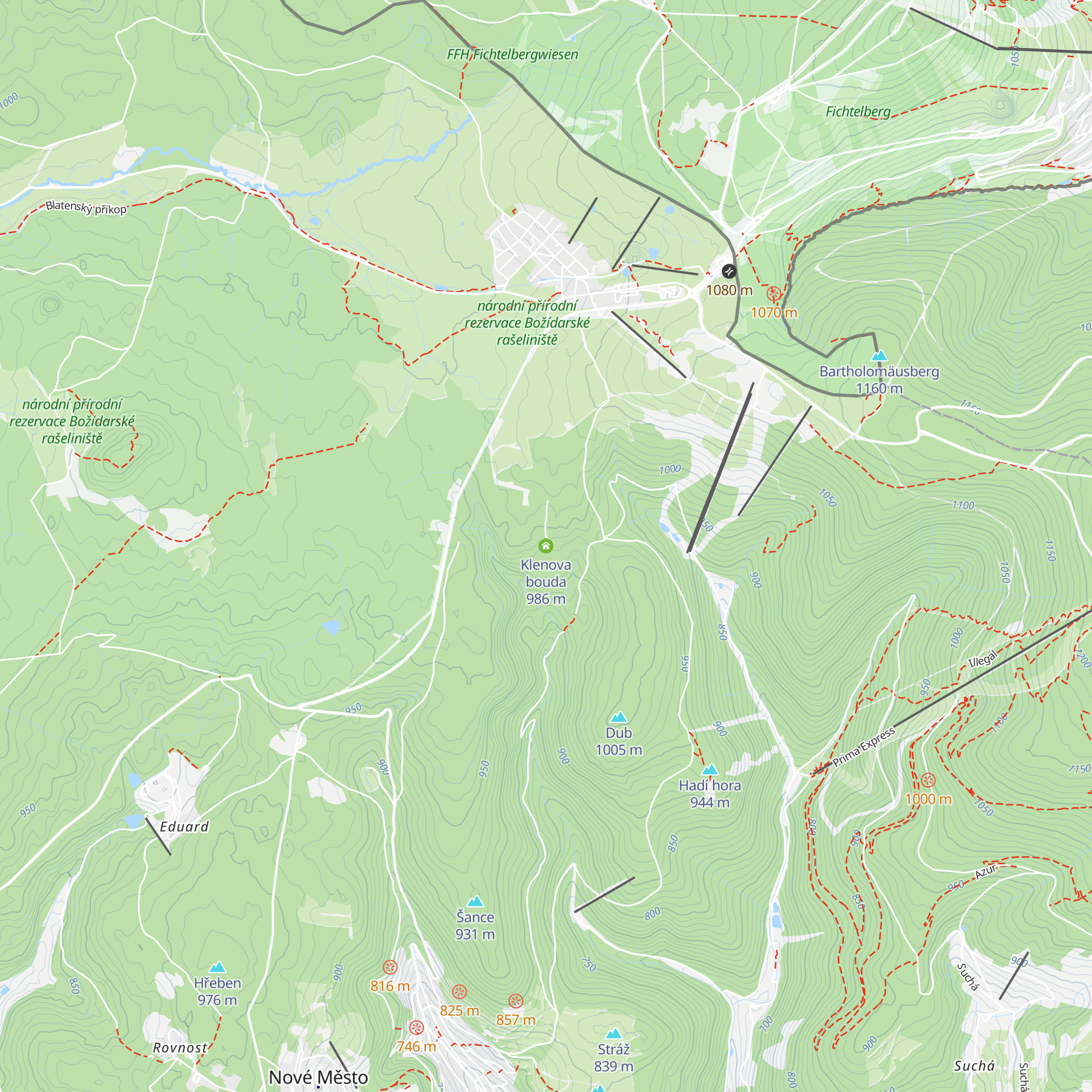Klenova bouda map