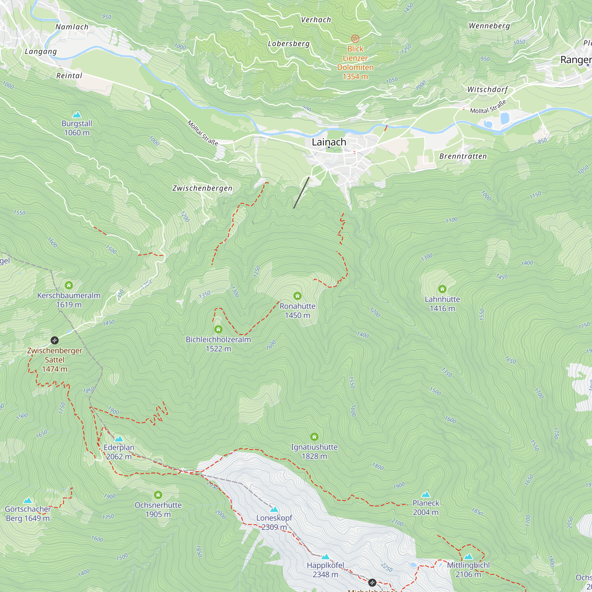 Lainacher Kuhalm map