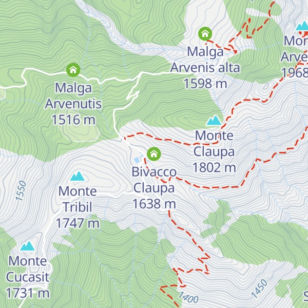 Map of Bivacco Claupa