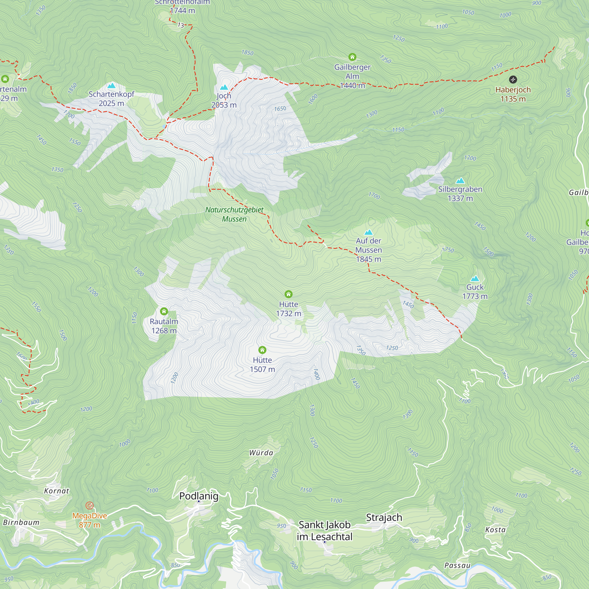 Hütte map