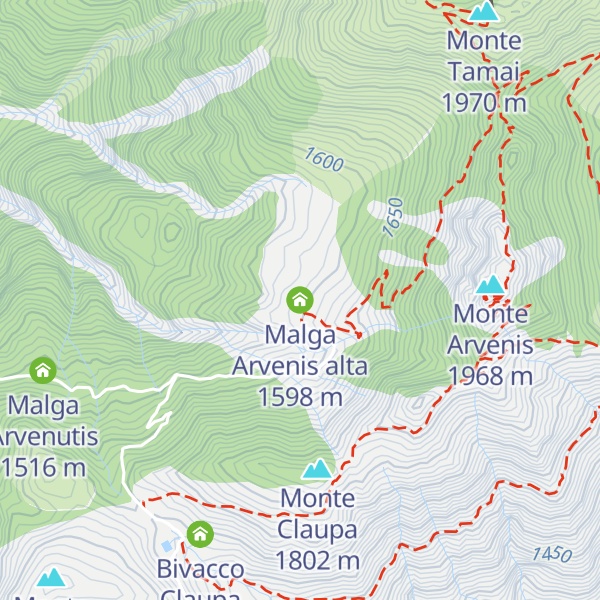 Map of Malga Arvenis alta