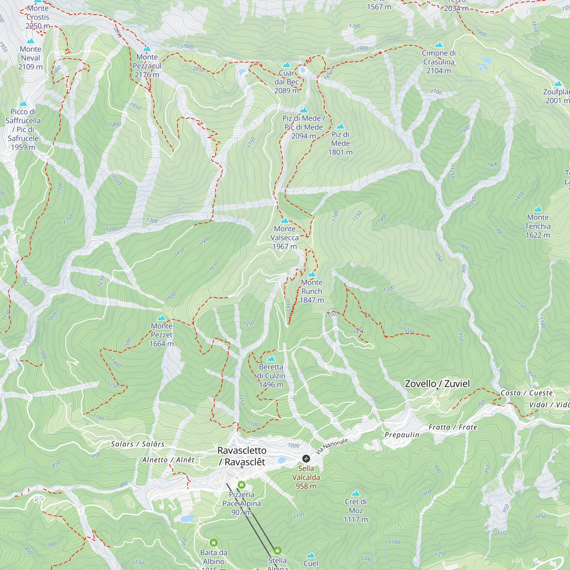 Casera Glaretz map