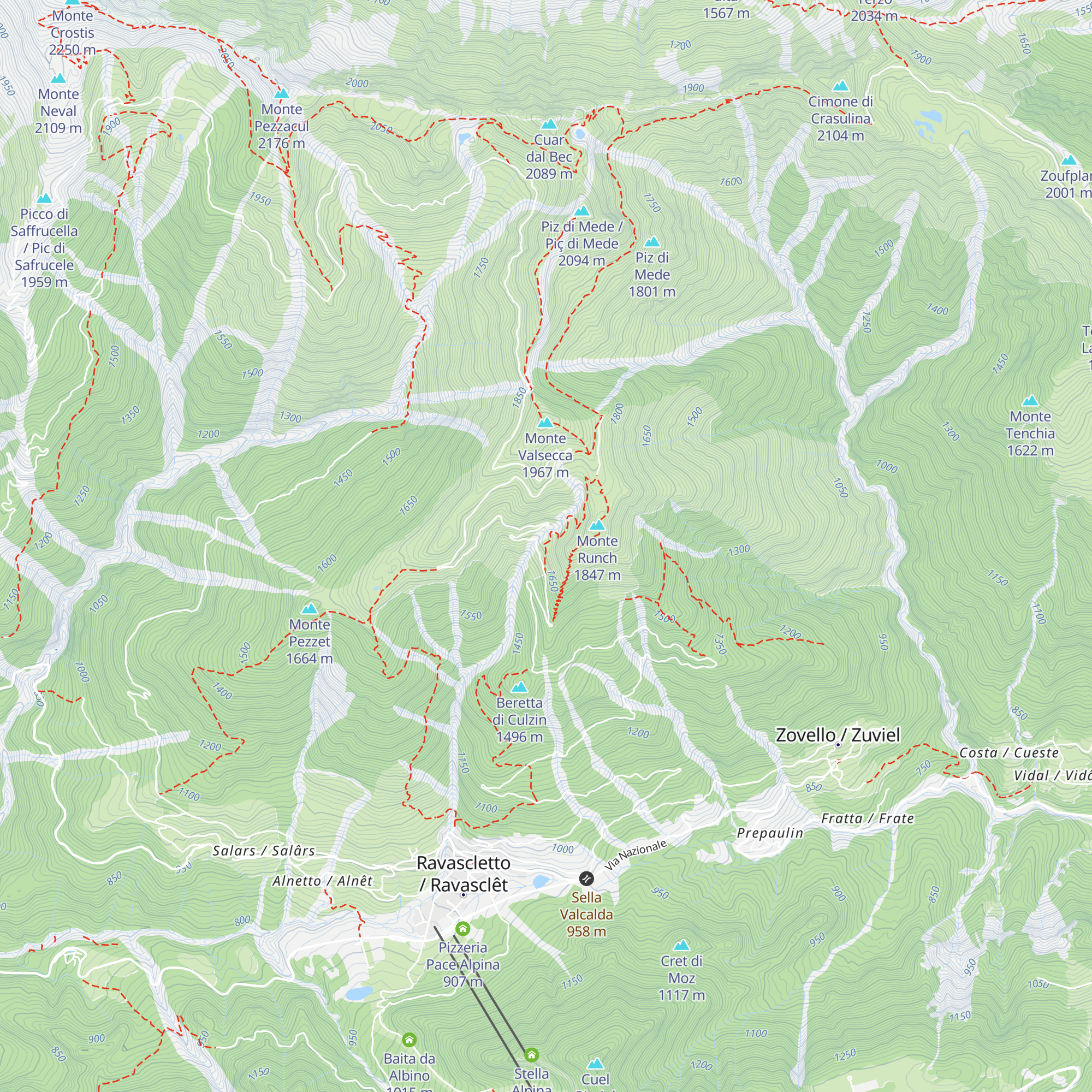 Casera Glaretz map