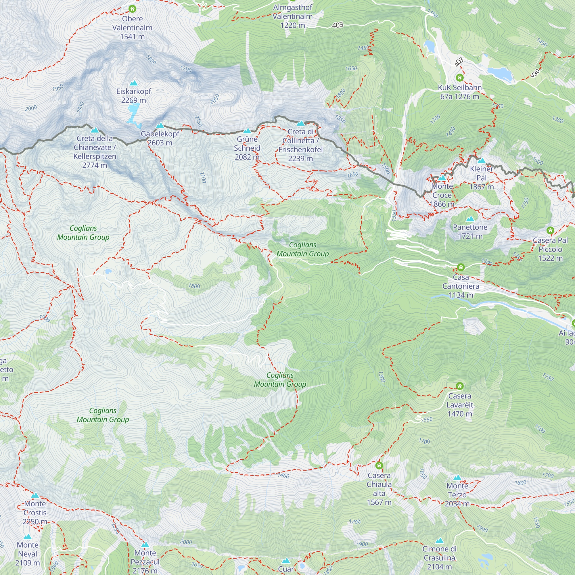 Casera Val di Collina map