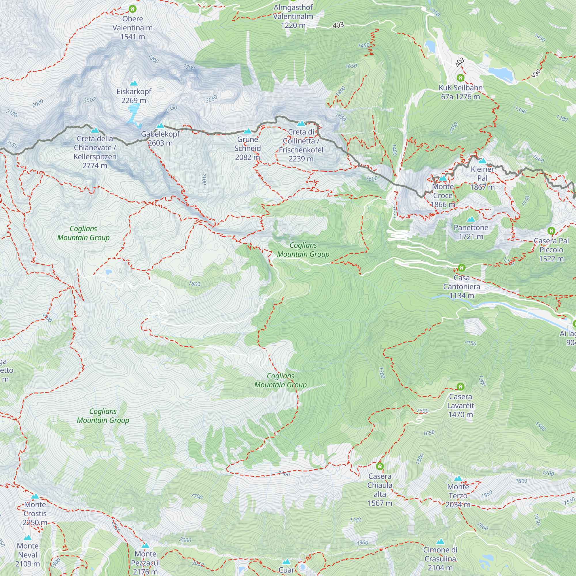 Casera Val di Collina map