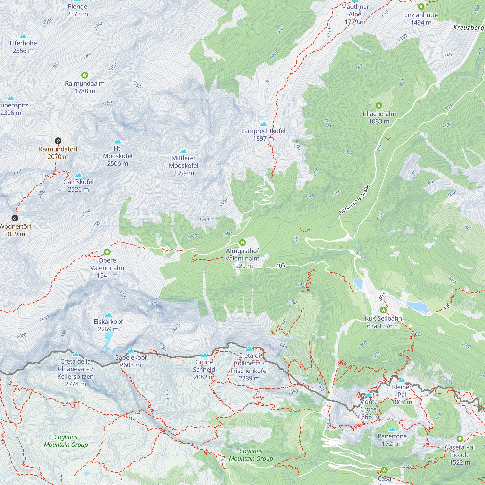 Almgasthof Valentinalm map