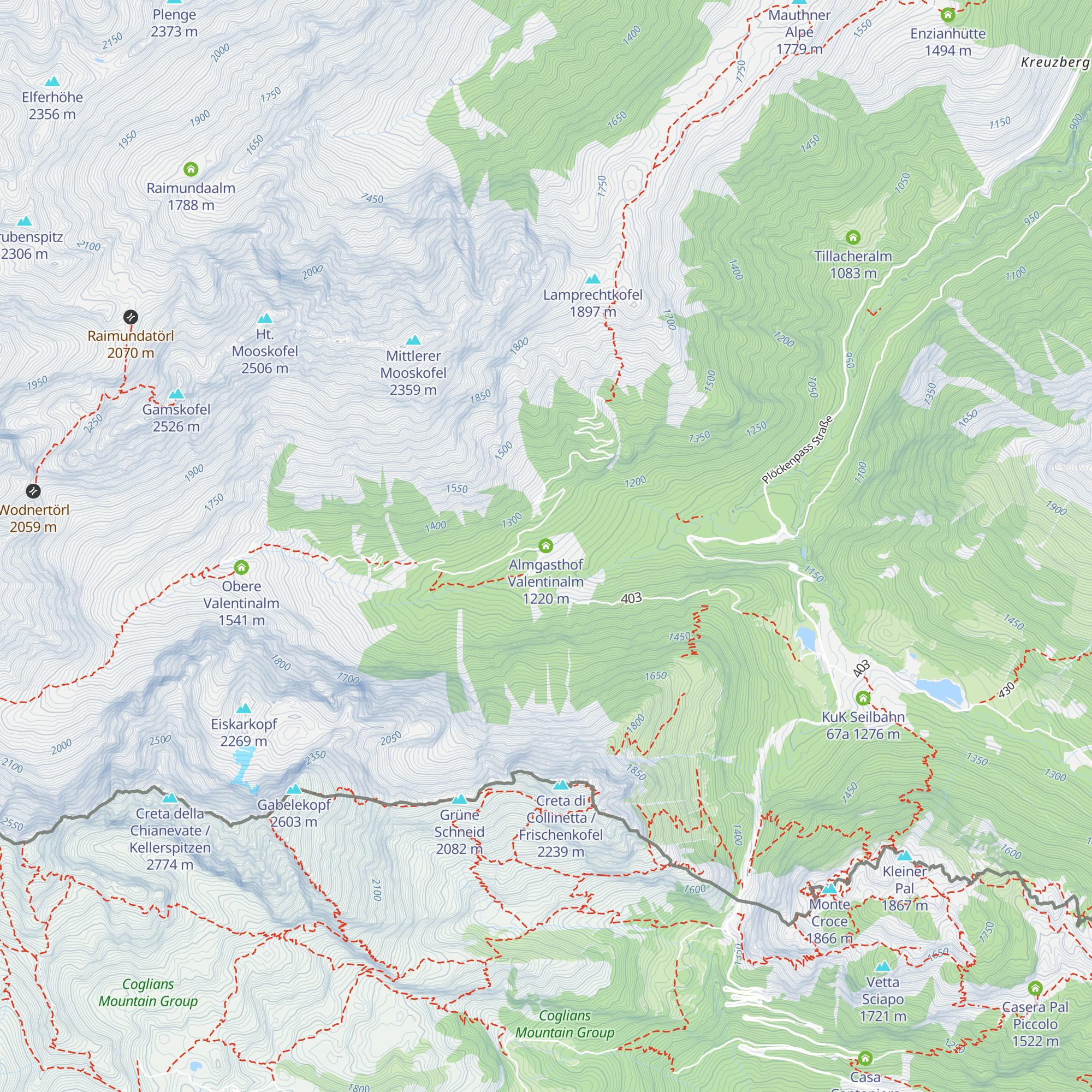 Almgasthof Valentinalm map