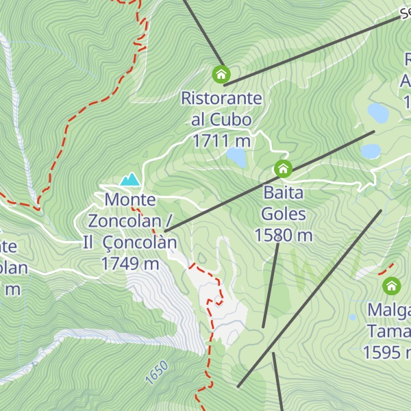 Map of Rifugio Tamai