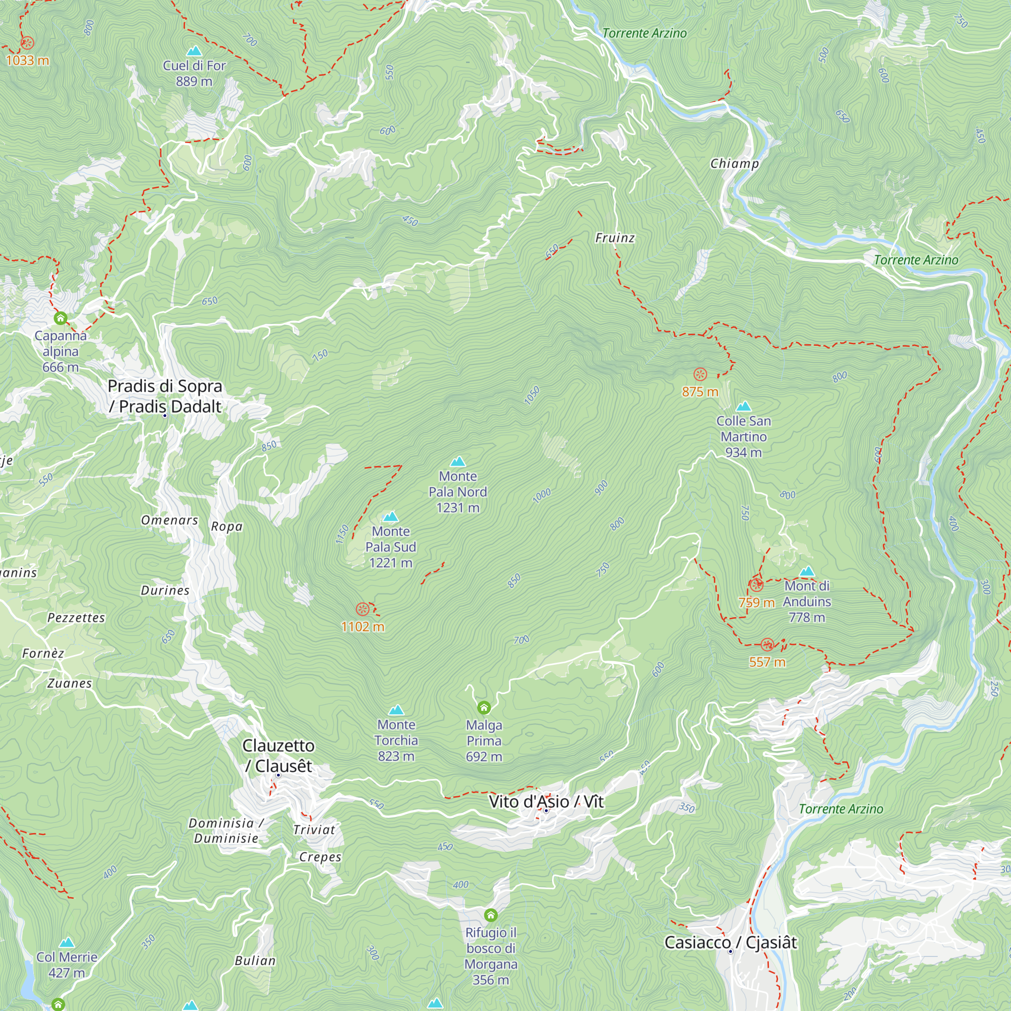 Malga Cecon map