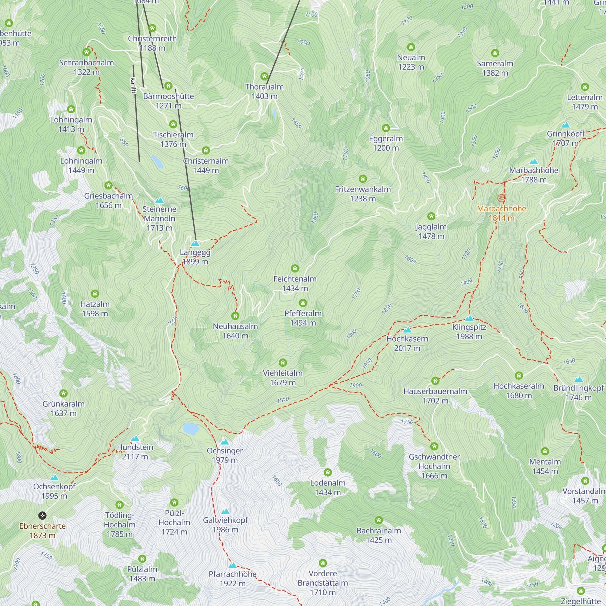 Pfefferalm map