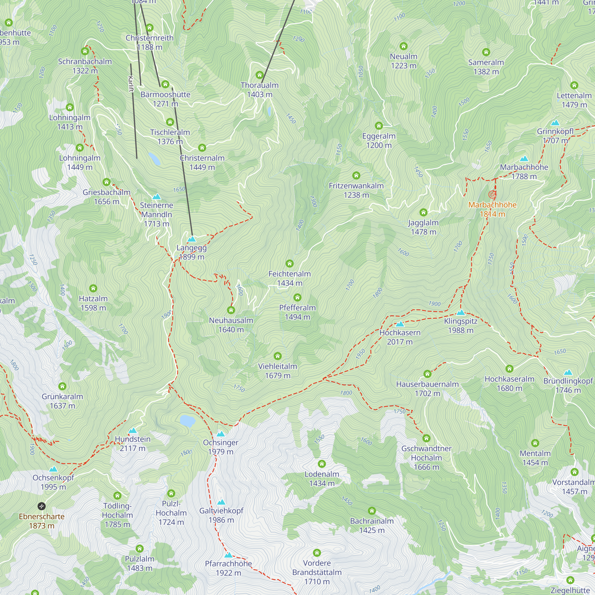 Pfefferalm map