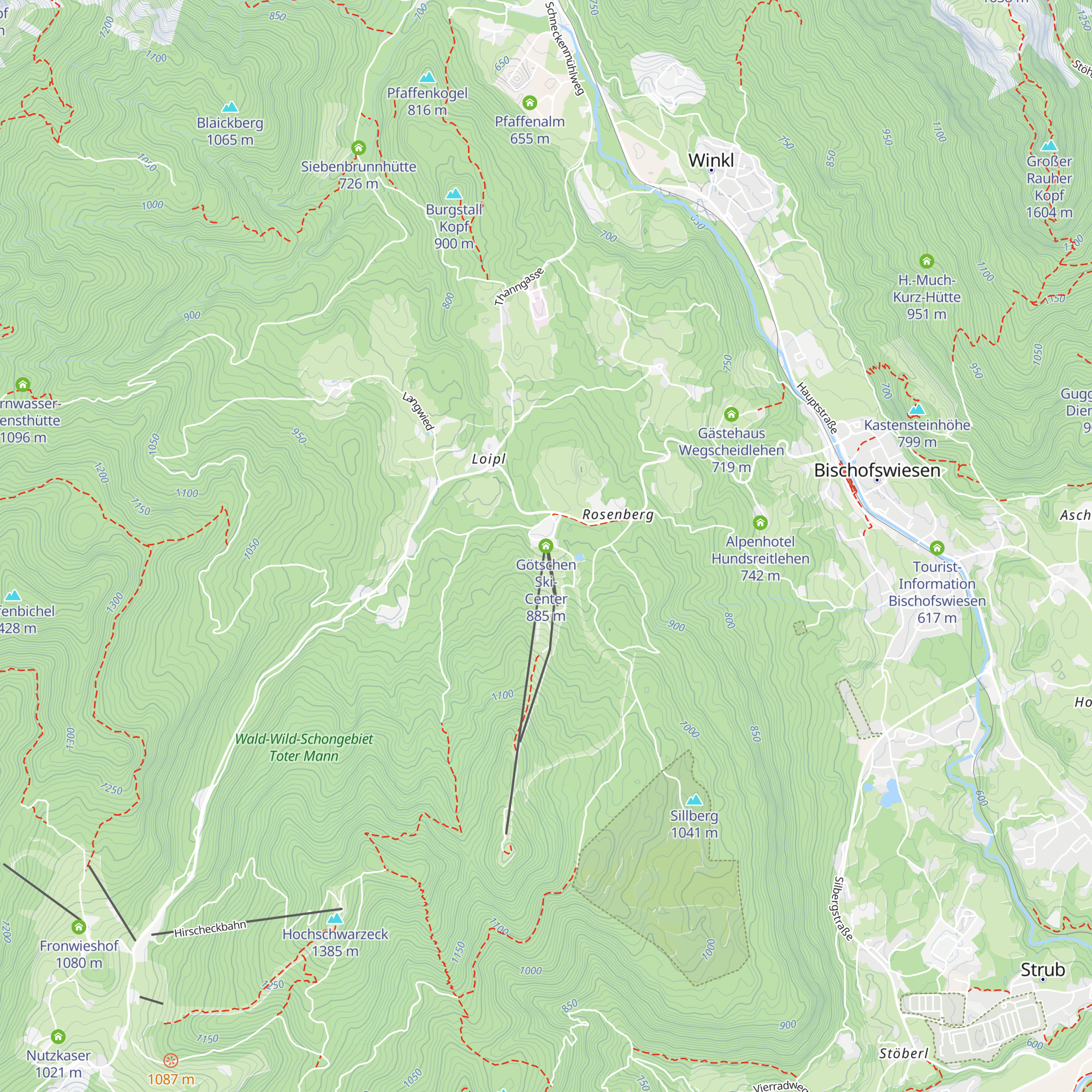 Götschen Ski-Center map