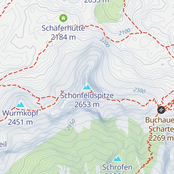 Map of Schönfeldspitze