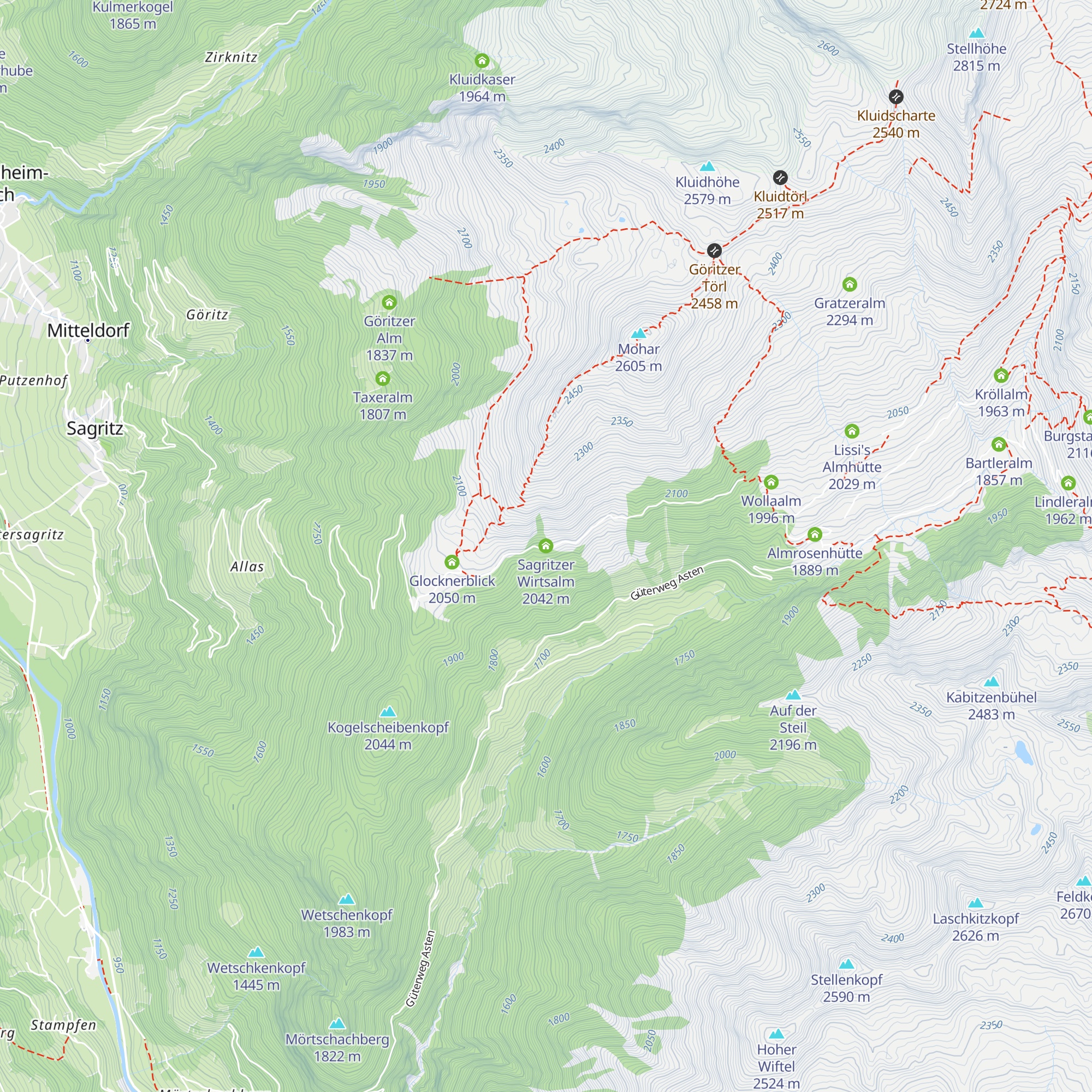 Sagritzer Wirtsalm map