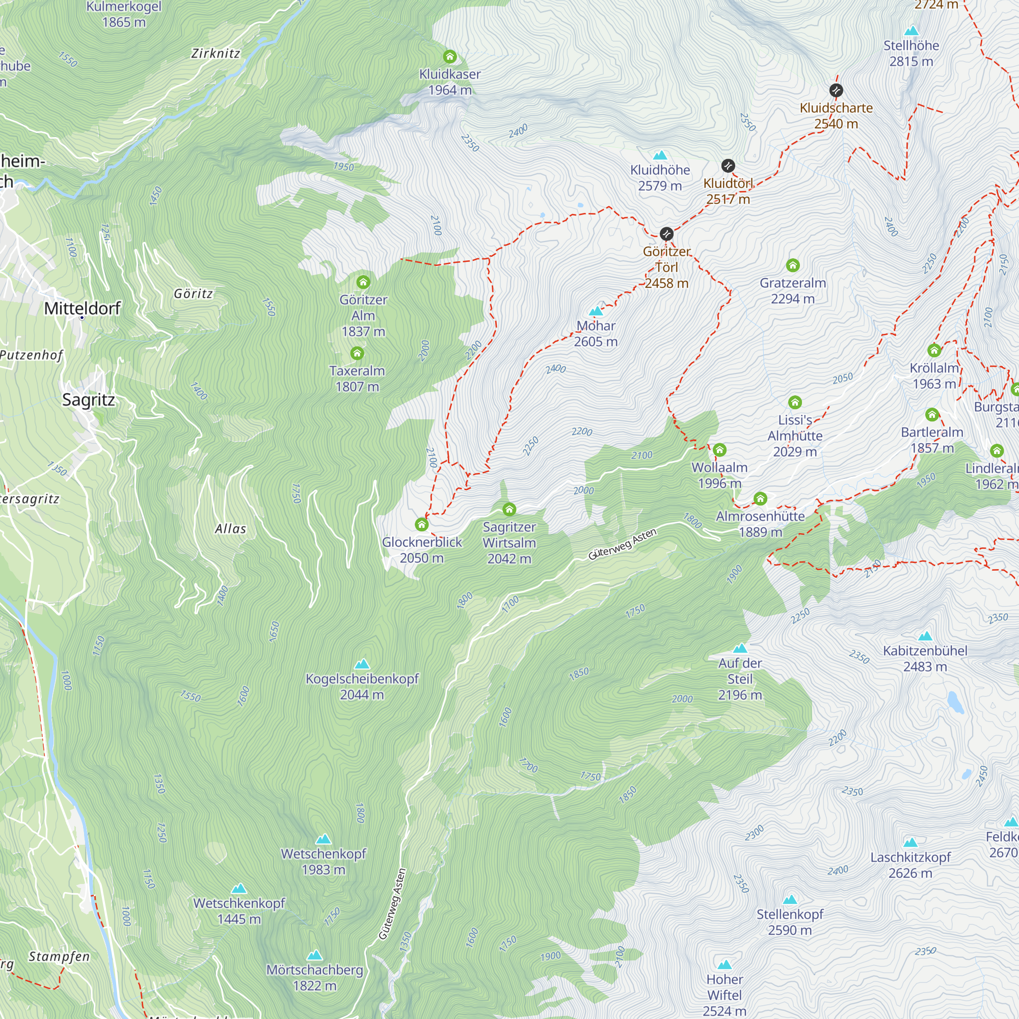 Sagritzer Wirtsalm map