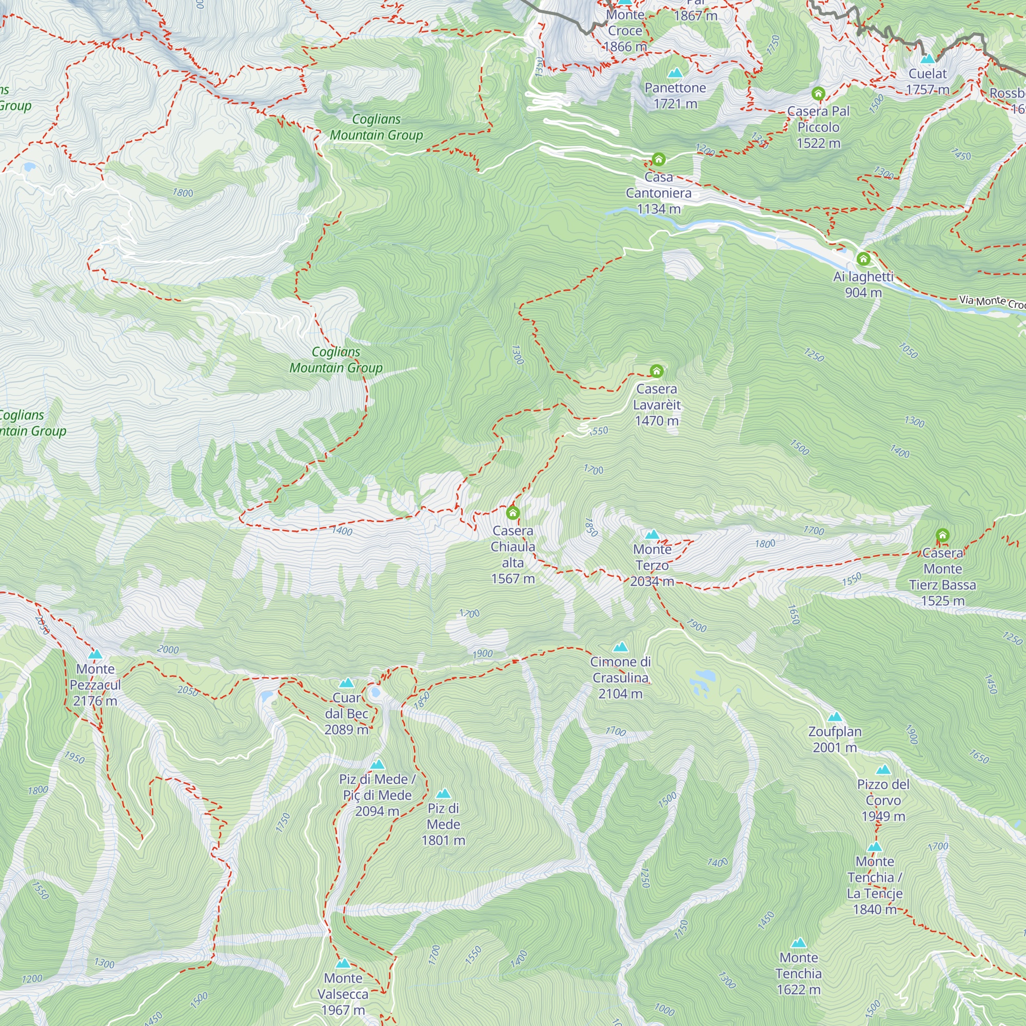 Casera Chiaula alta map