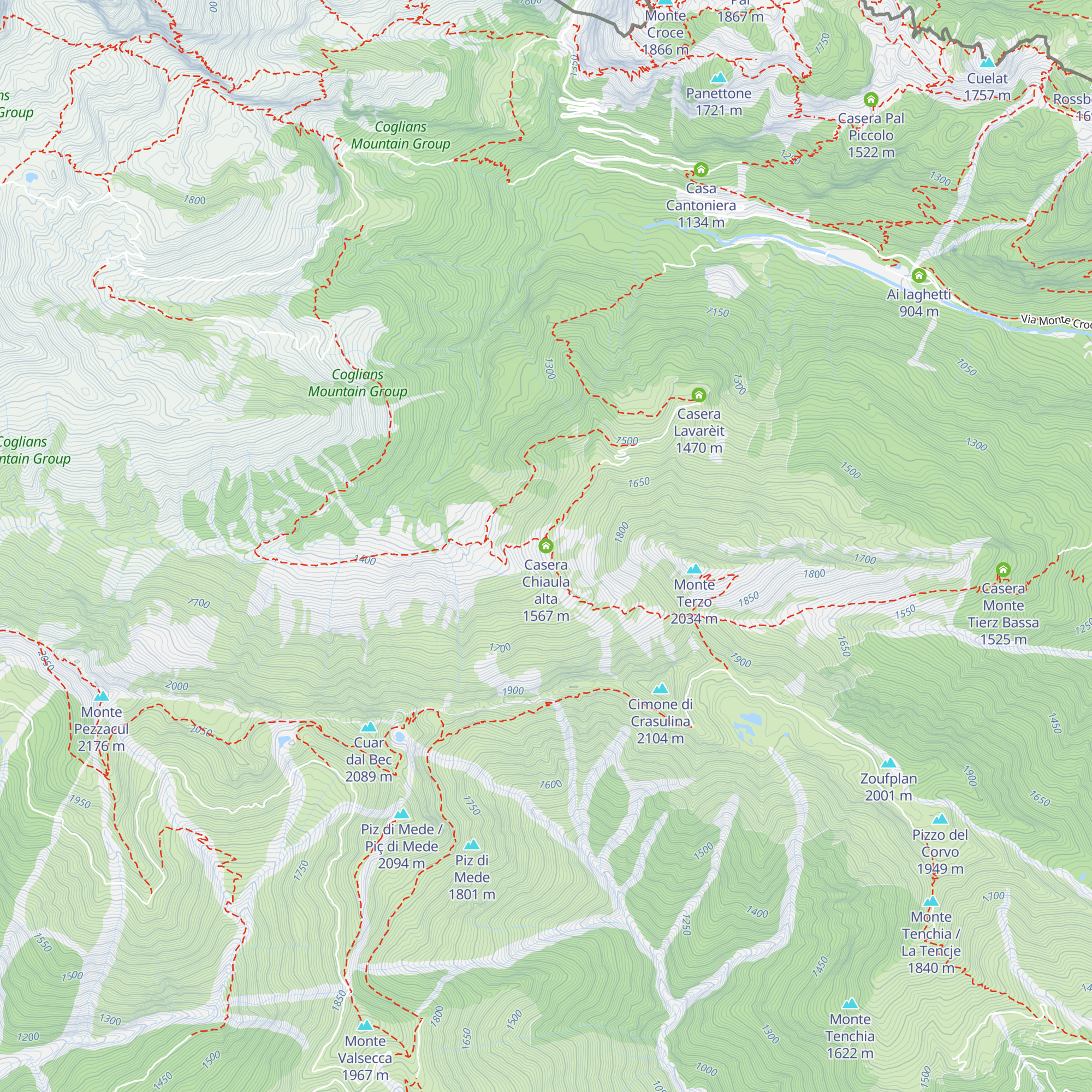 Casera Chiaula alta map