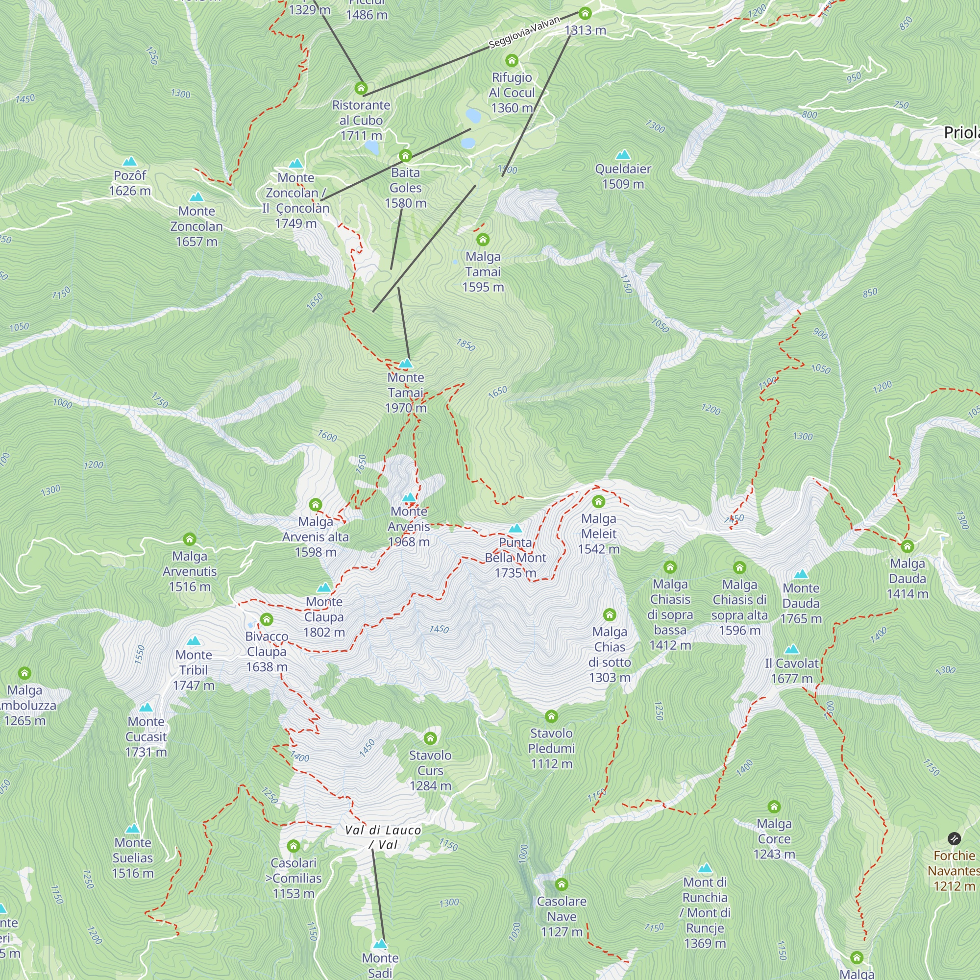 Malga Agareit di sopra map