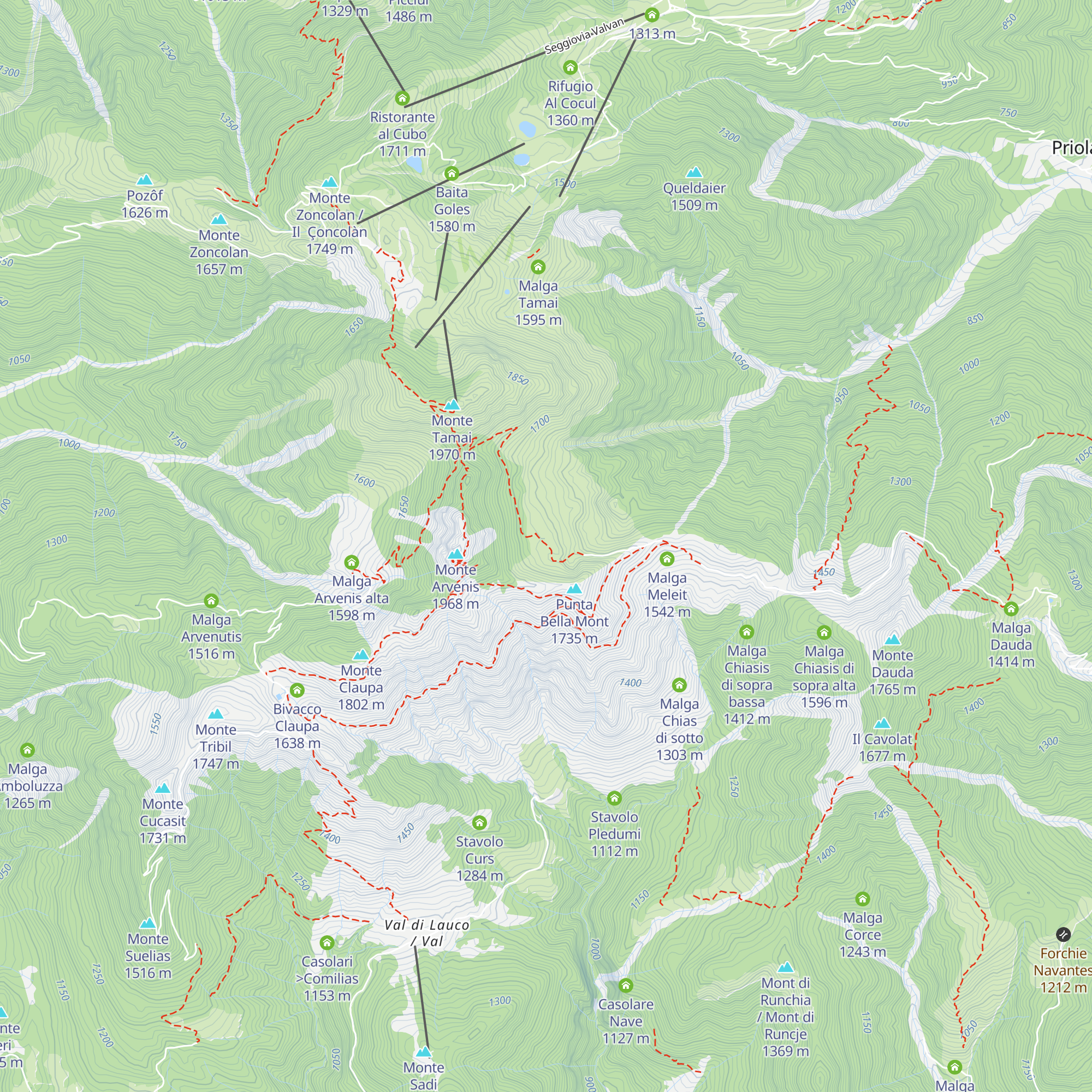 Malga Agareit di sopra map