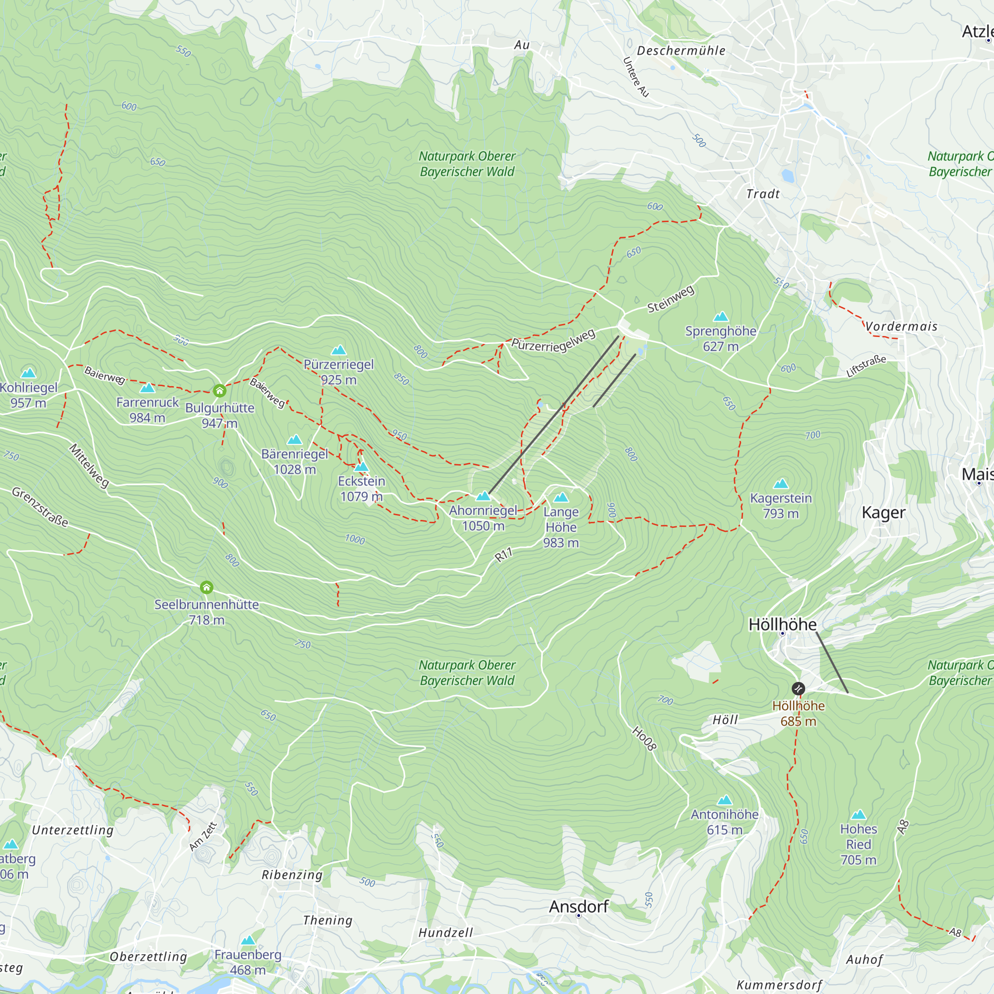 Berghaus Hohenbogen map