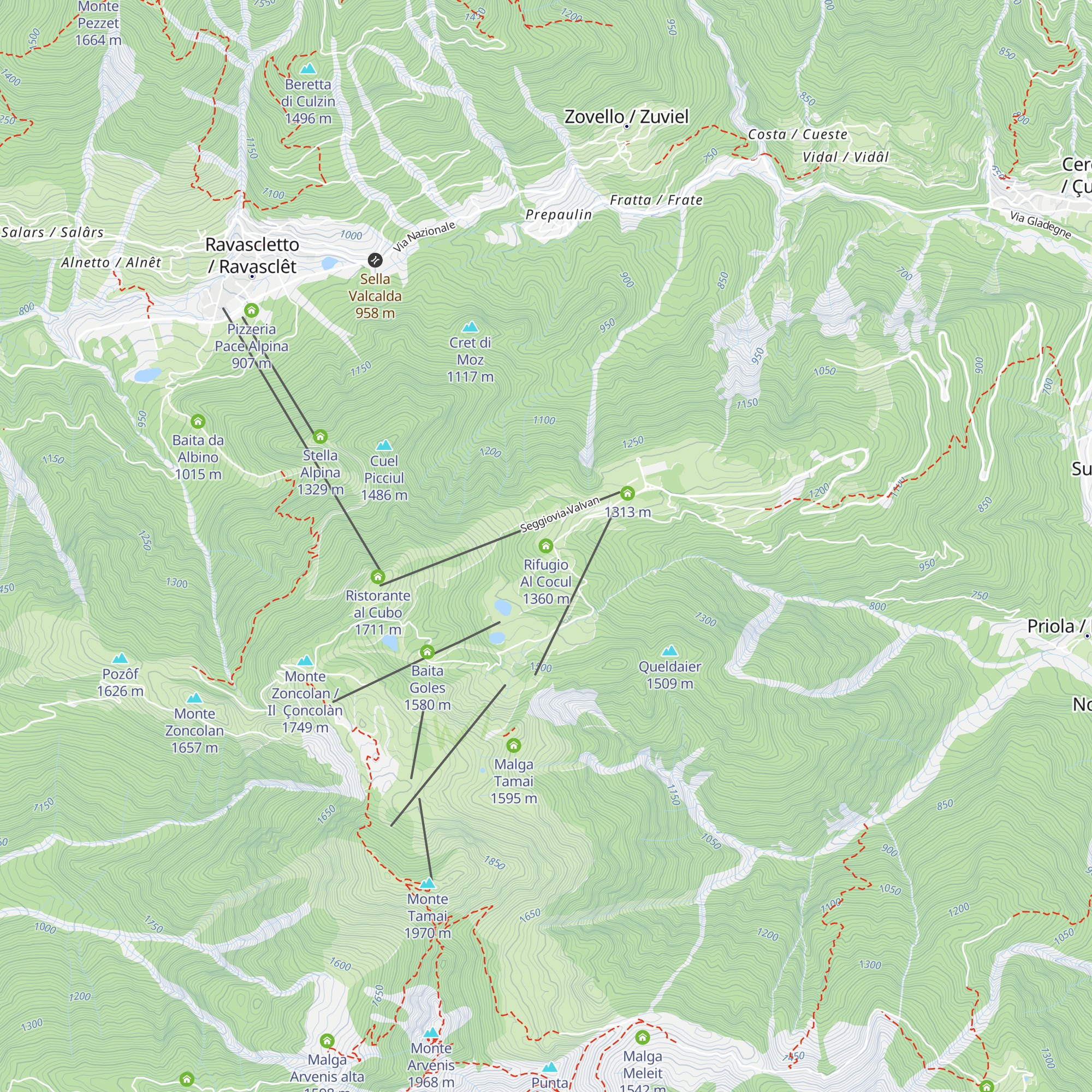 Rifugio Al Cocul map