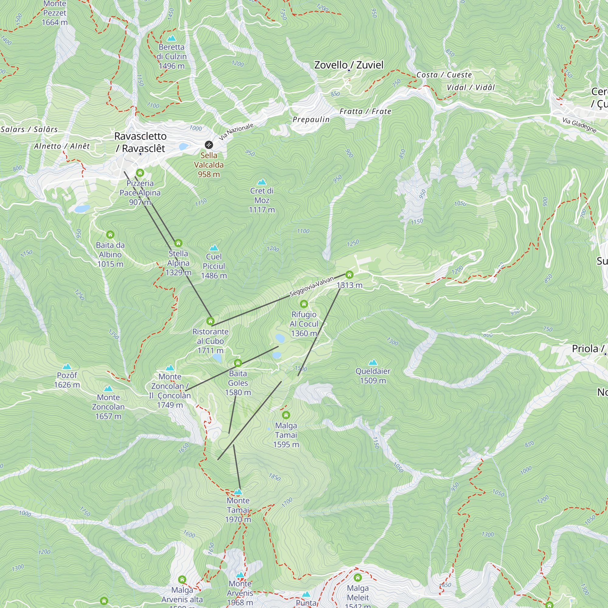 Rifugio Al Cocul map