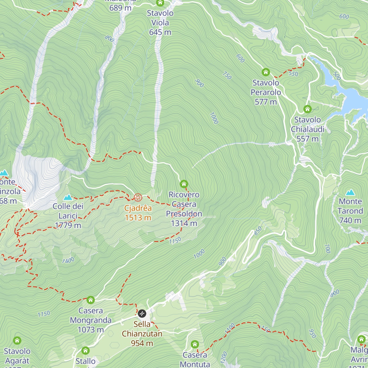 Ricovero Casera Presoldon map