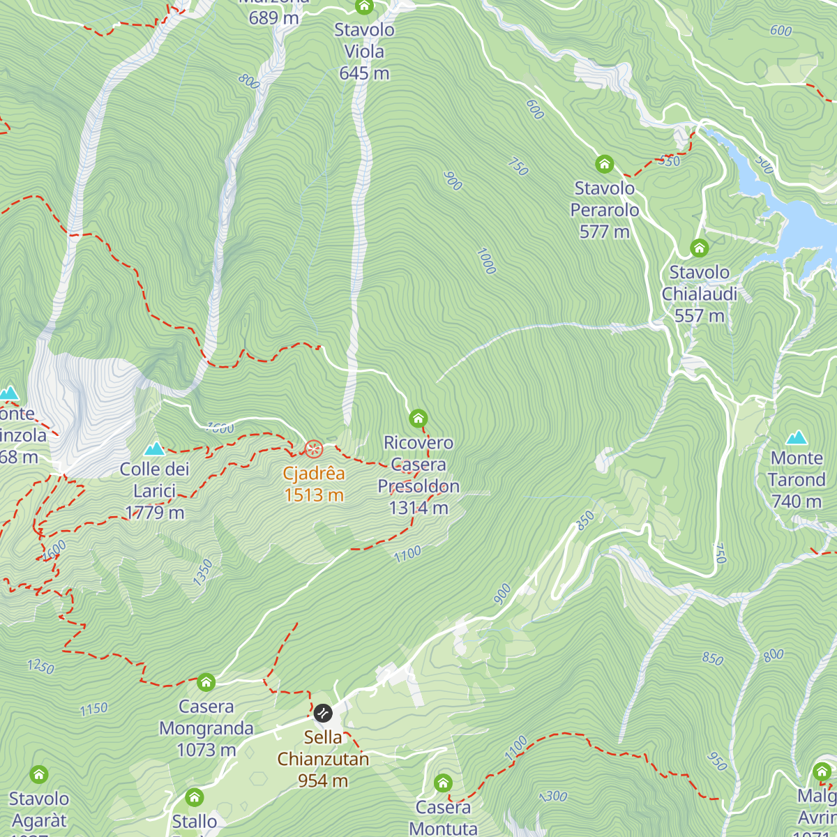 Ricovero Casera Presoldon map