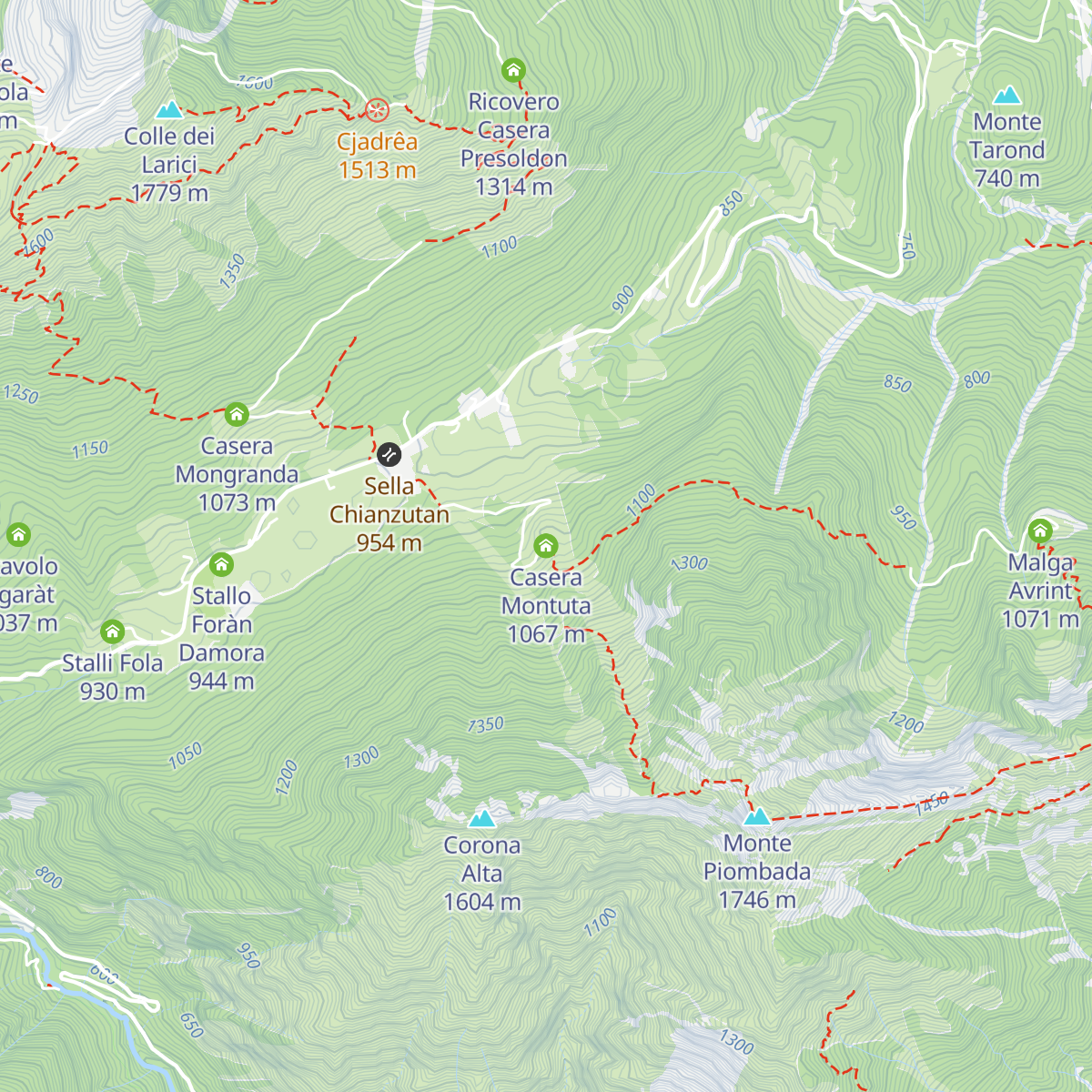 Casera Montuta map