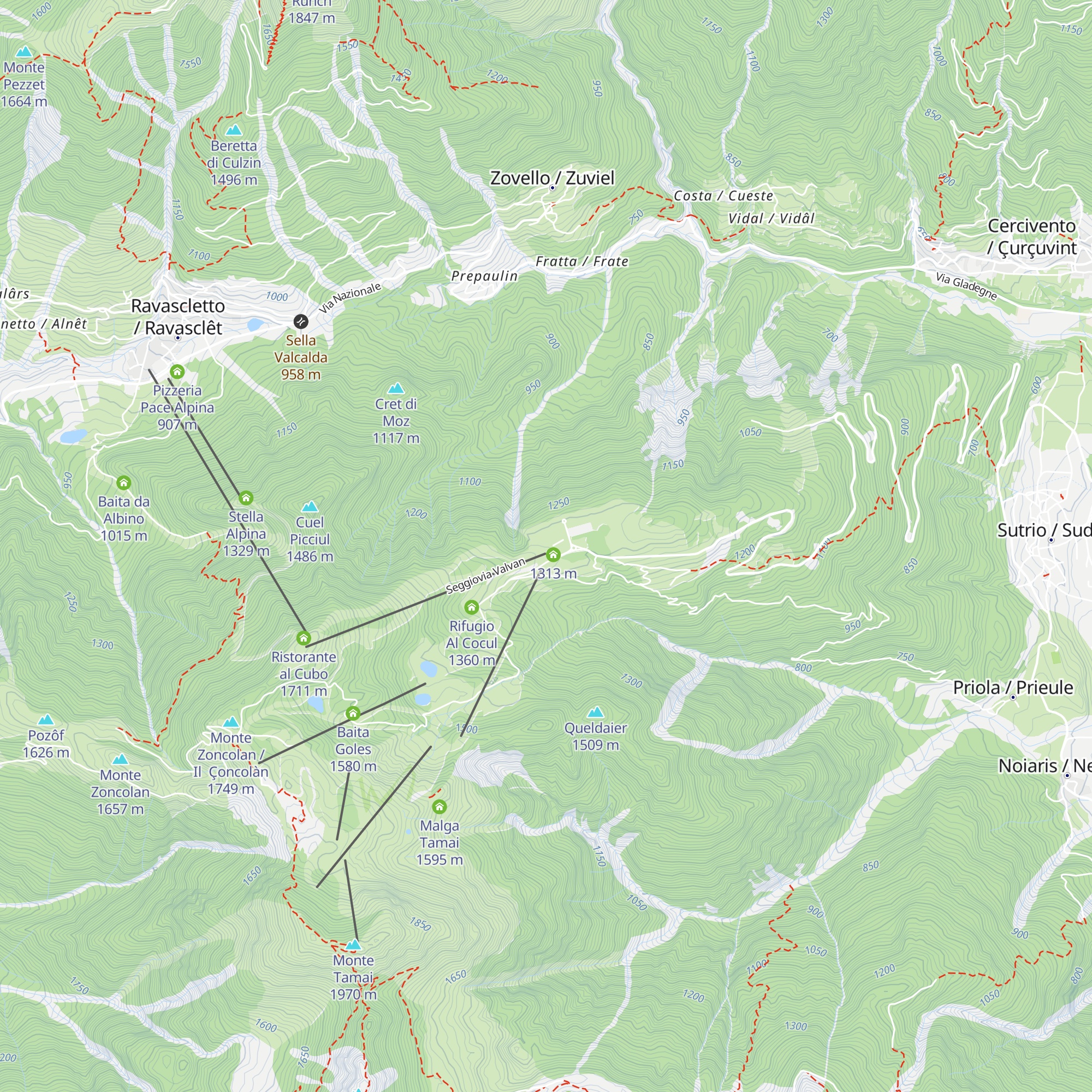 Baita Tre Abeti map