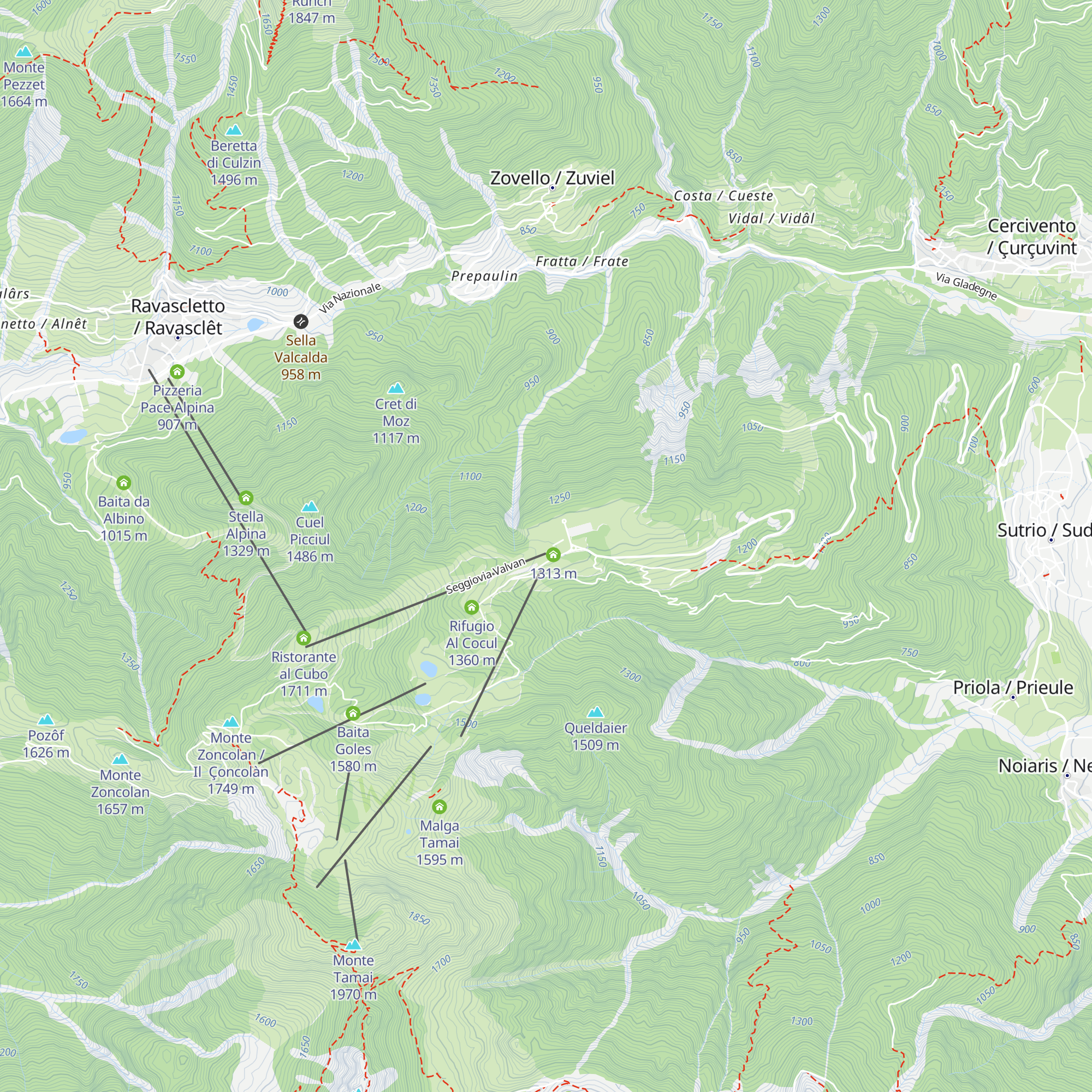 Baita Tre Abeti map