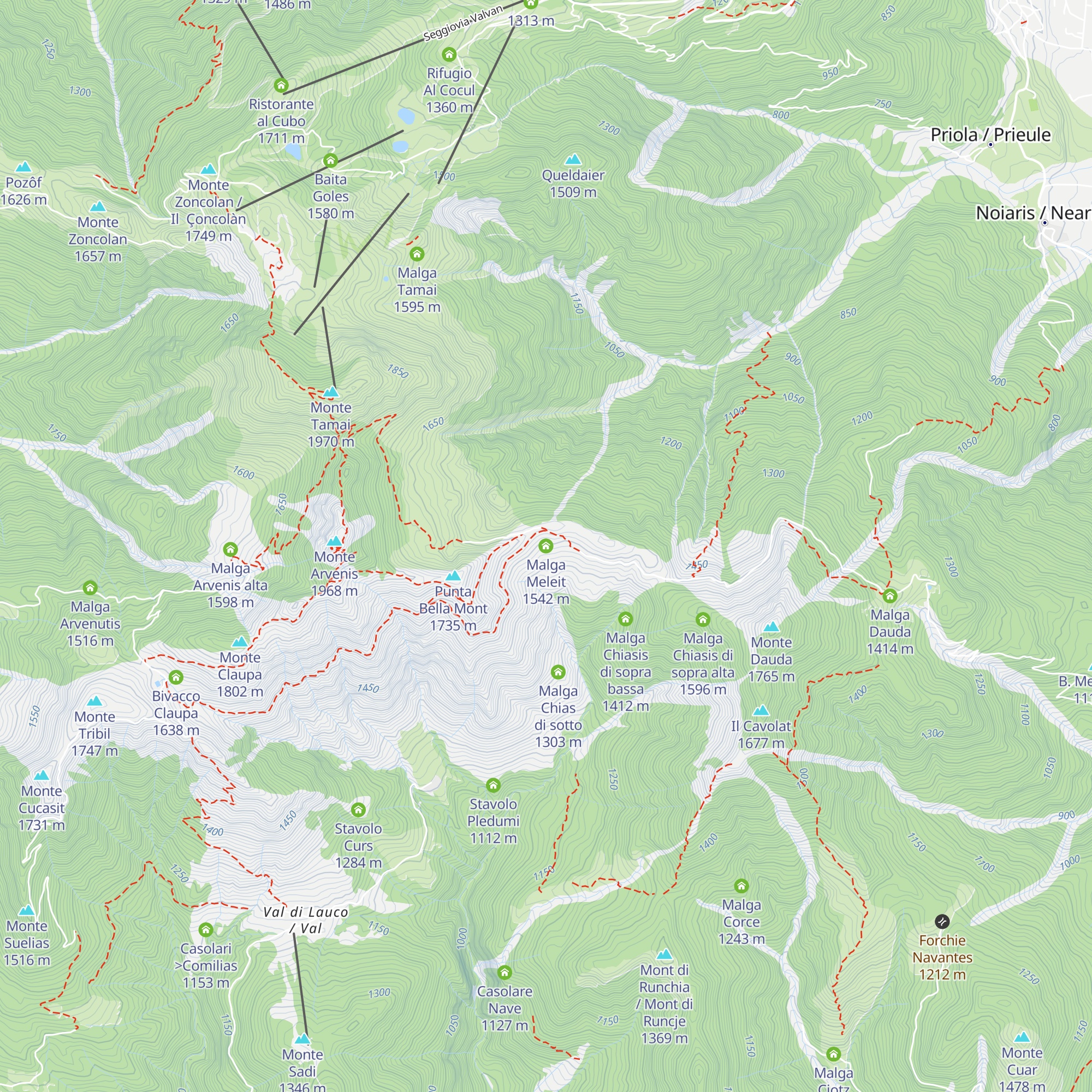 Malga Meleit map