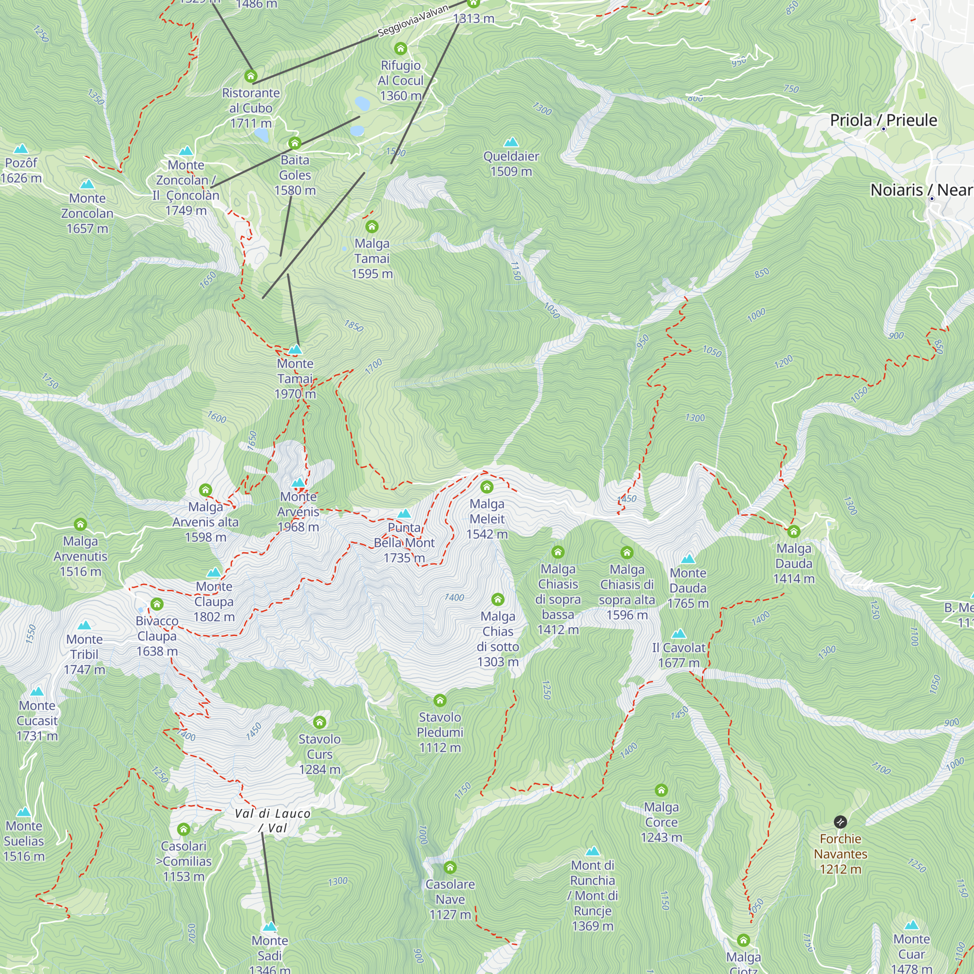 Malga Meleit map