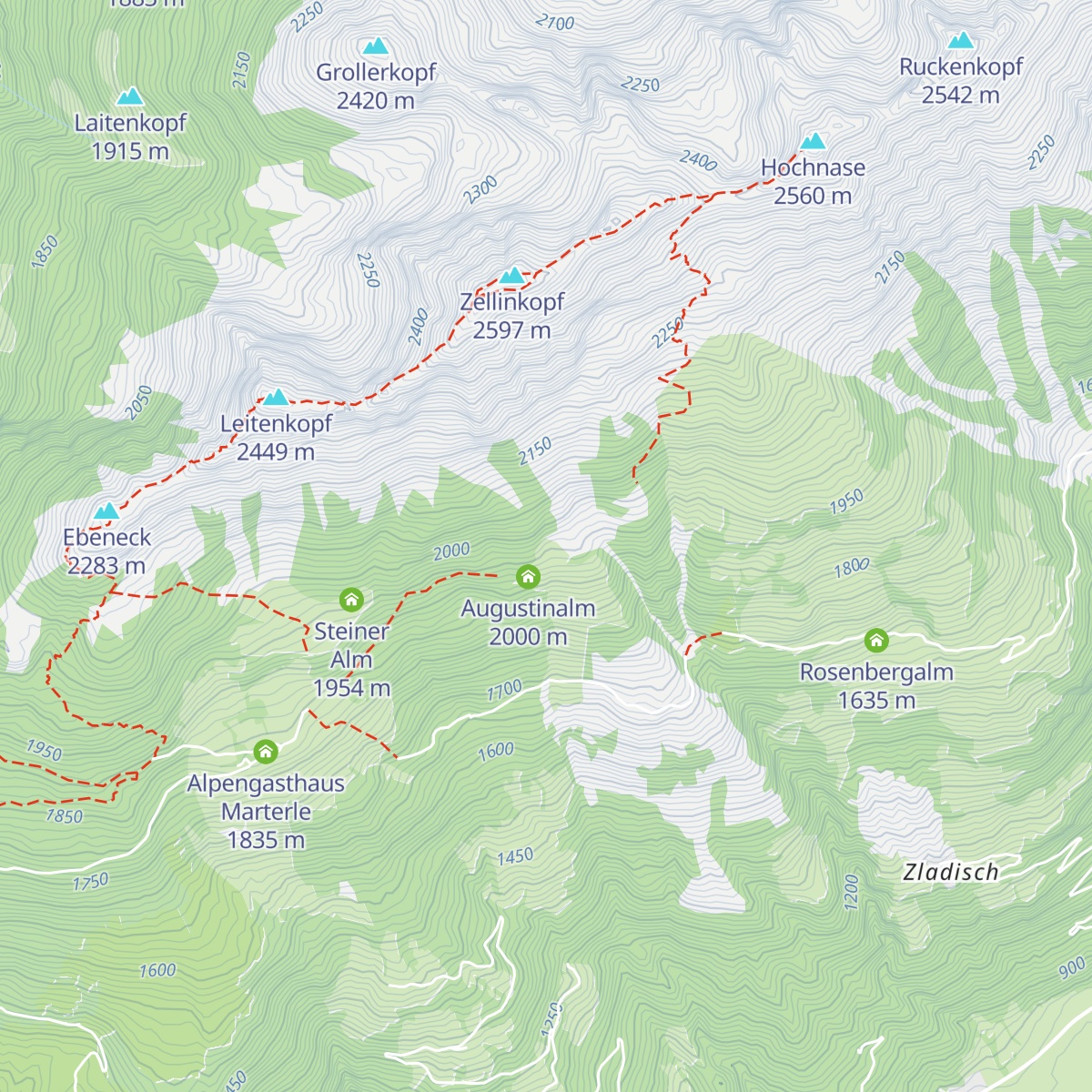 Lackneralm map