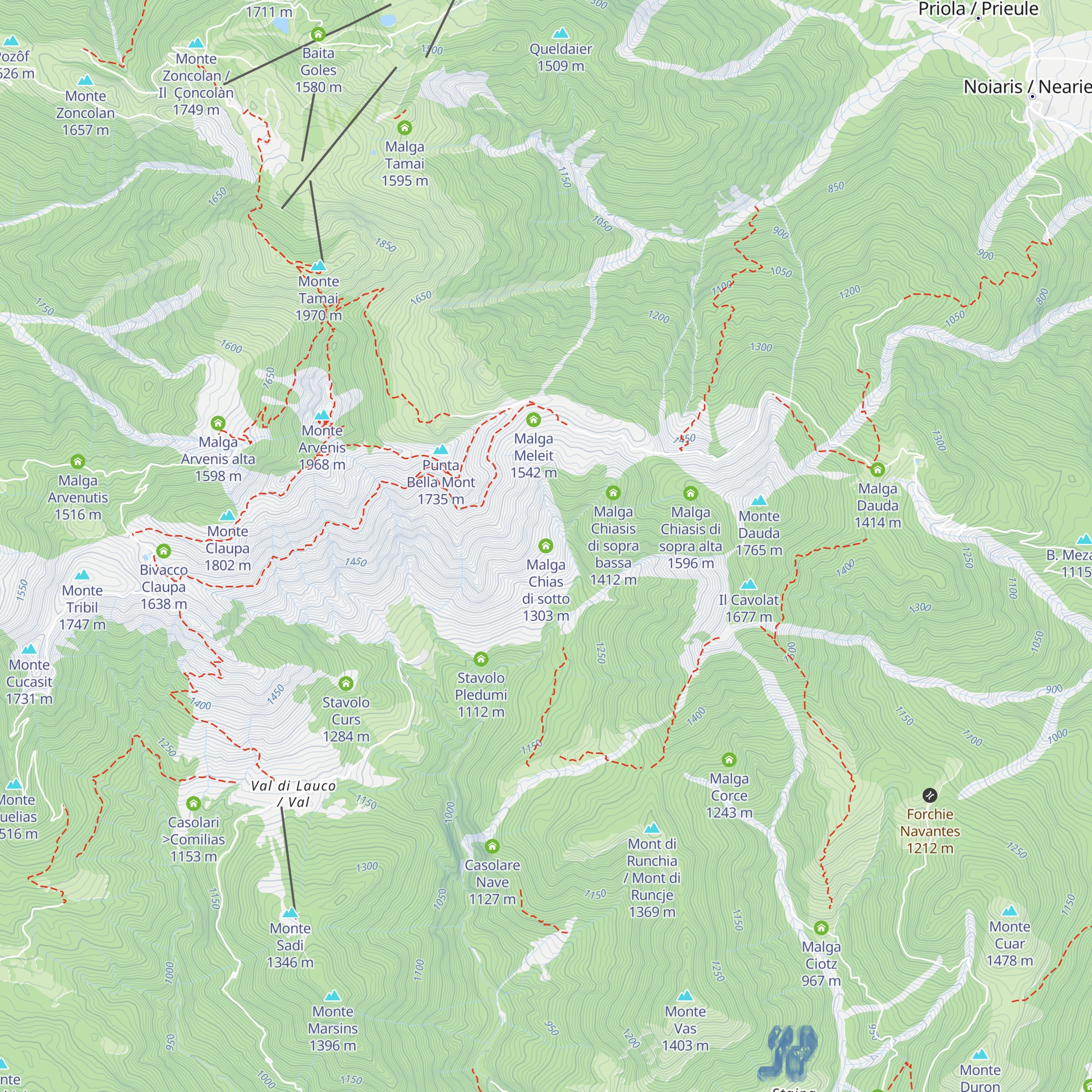 Malga Chias di sotto map