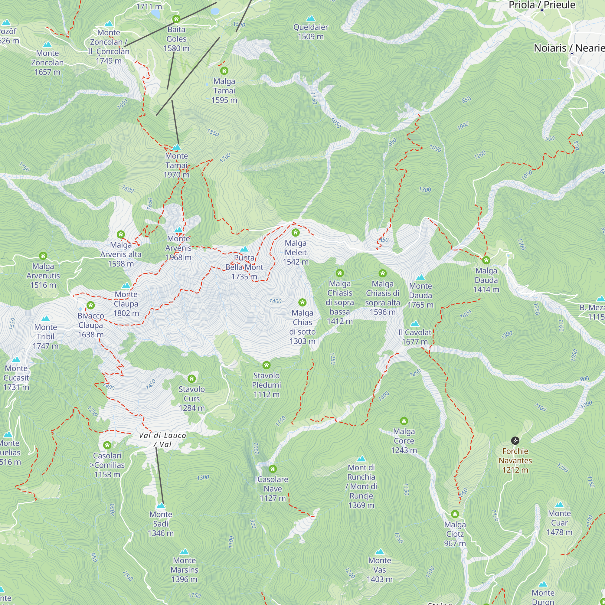Malga Chias di sotto map