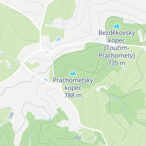 Map of Prachometský kopec