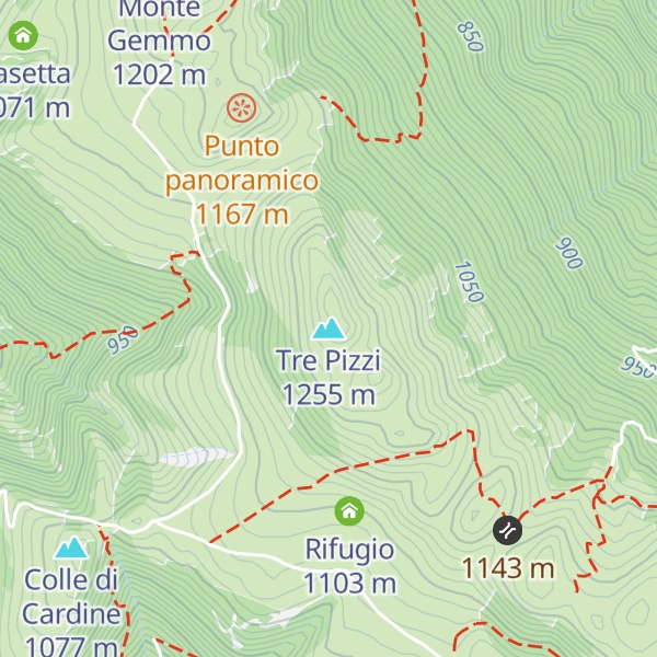 Map of Tre Pizzi
