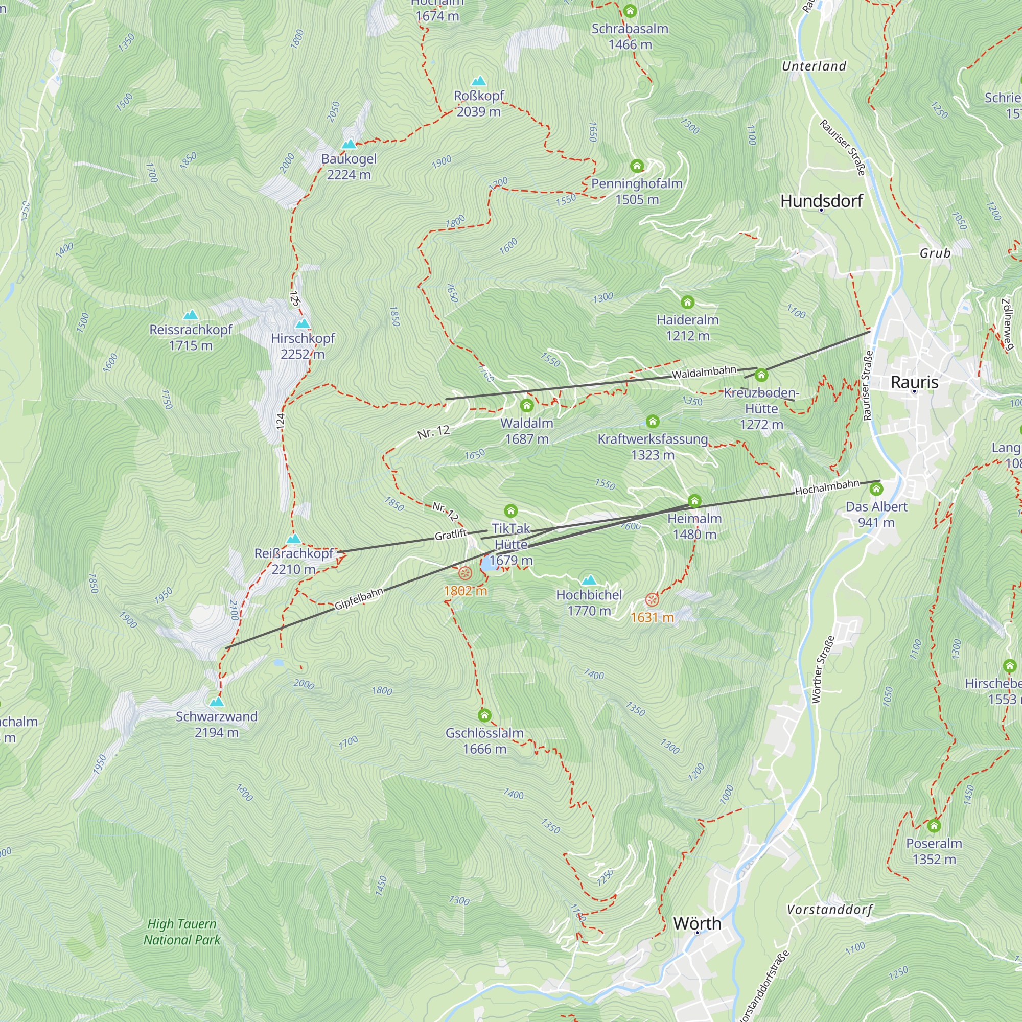 TikTak Hütte map