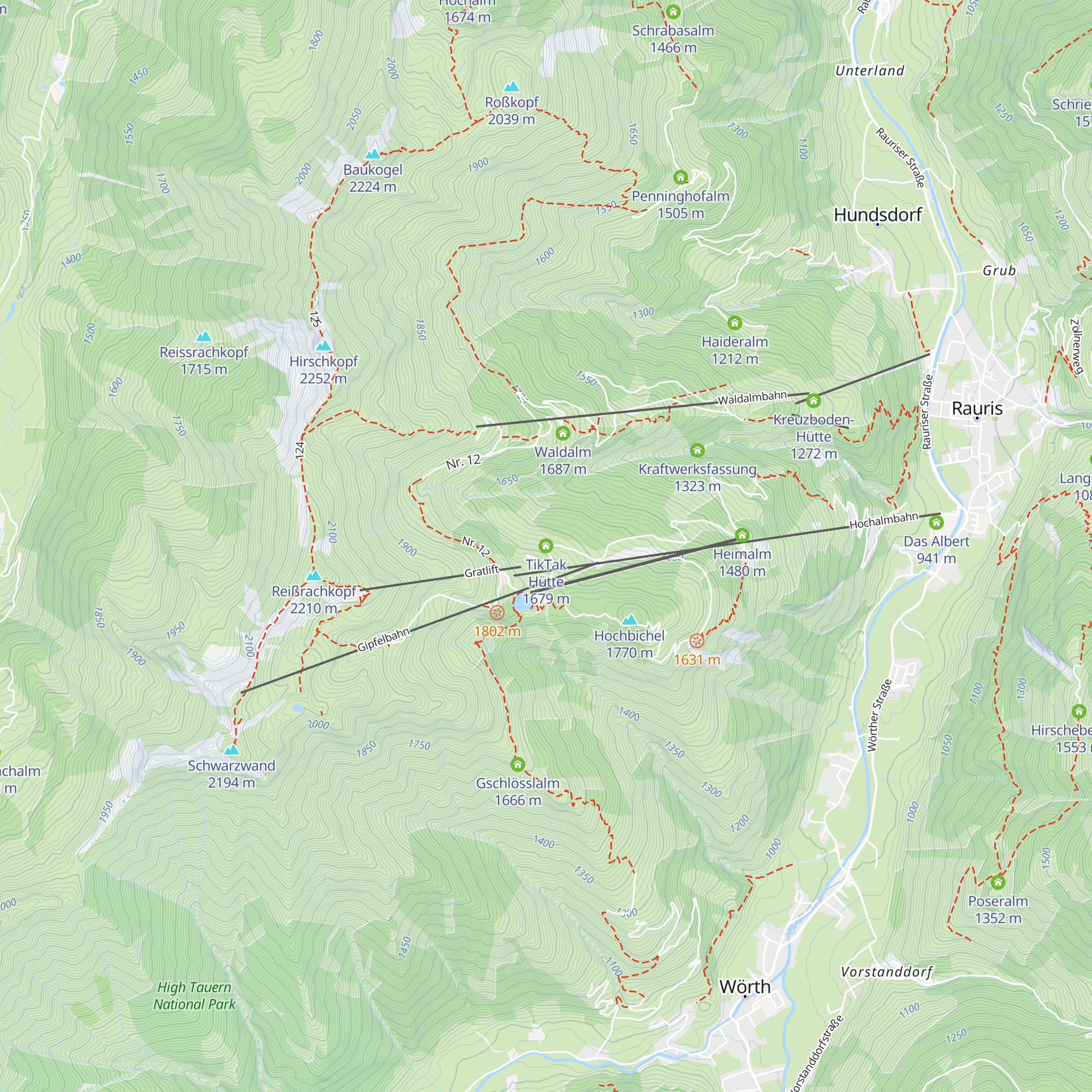 TikTak Hütte map