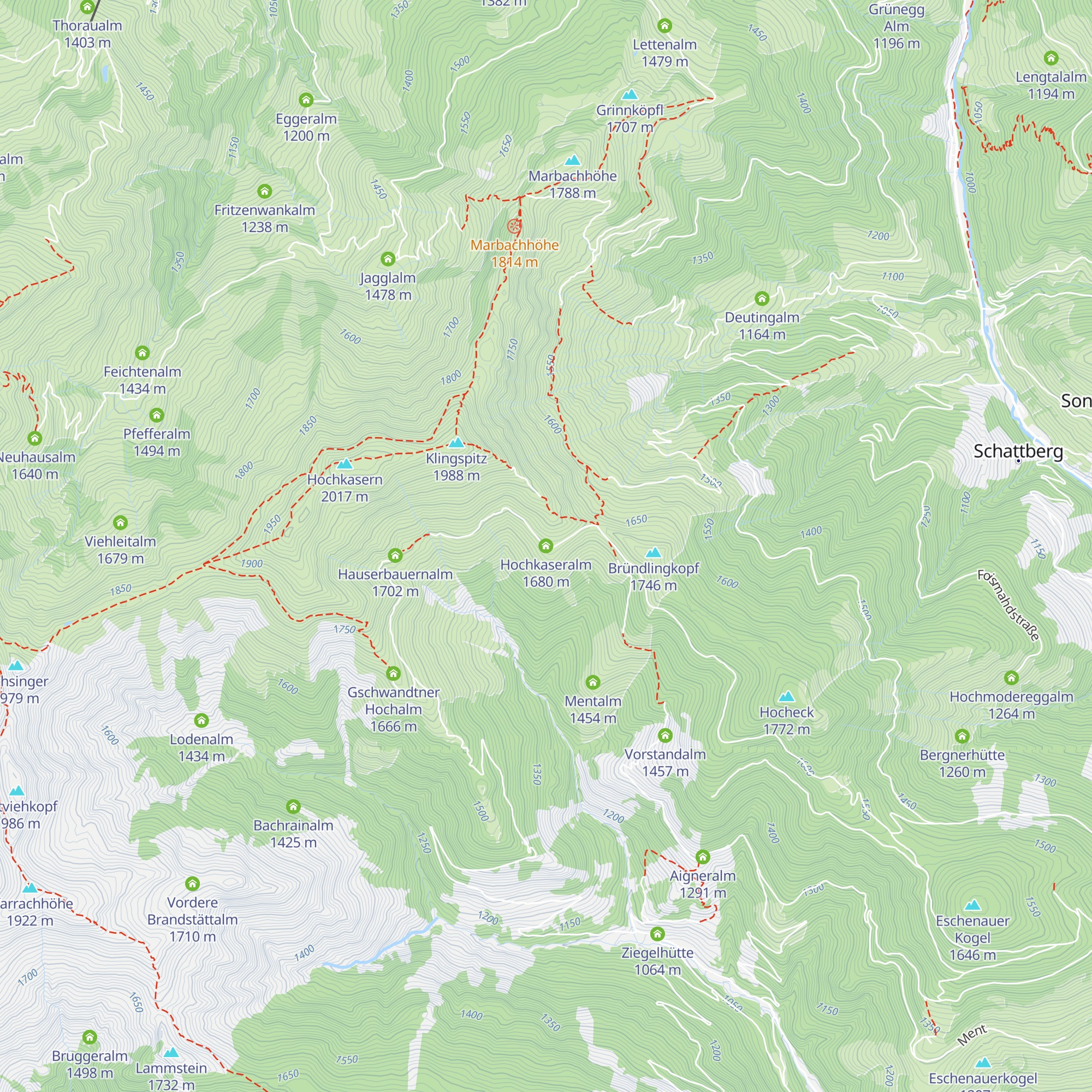 Hochkaseralm map