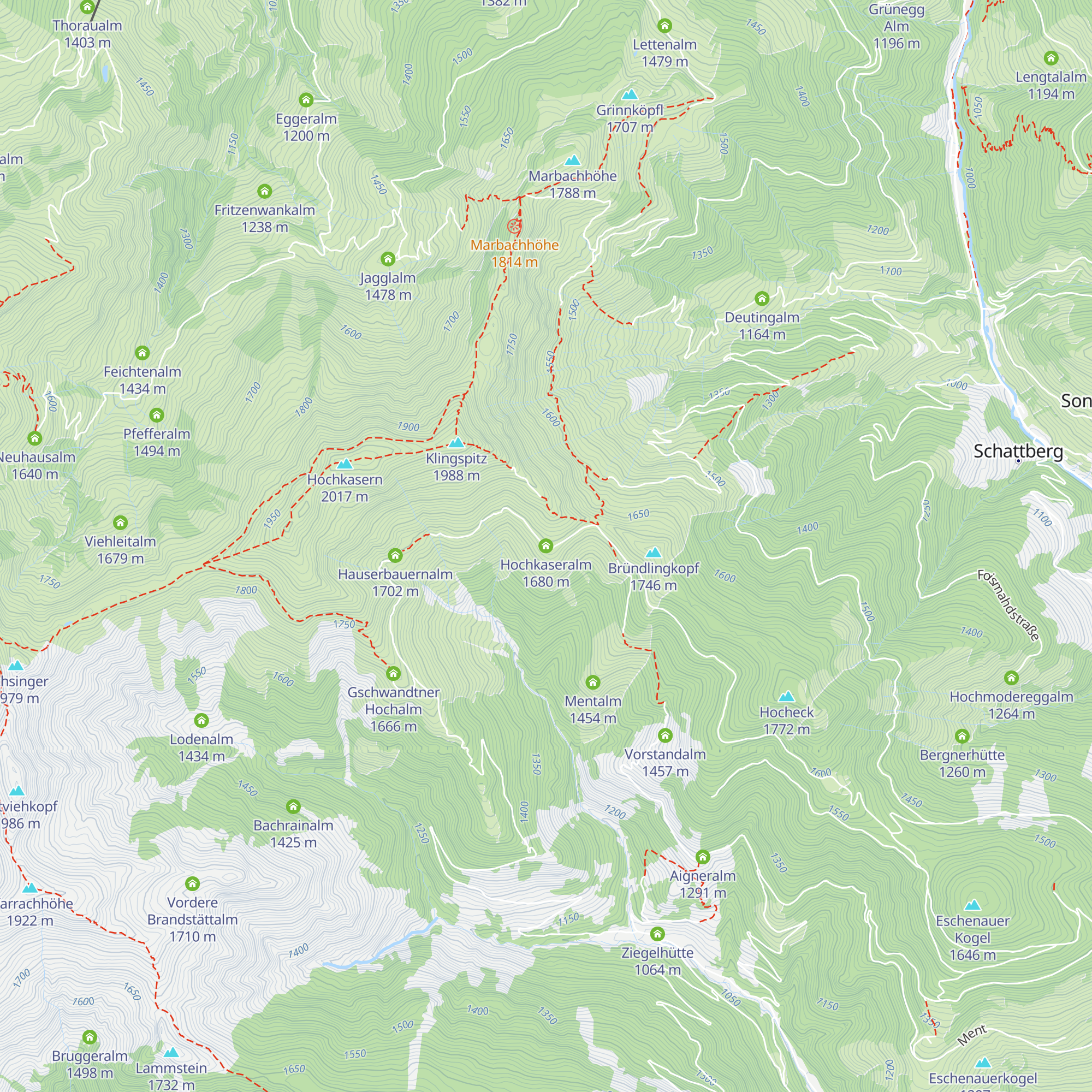 Hochkaseralm map
