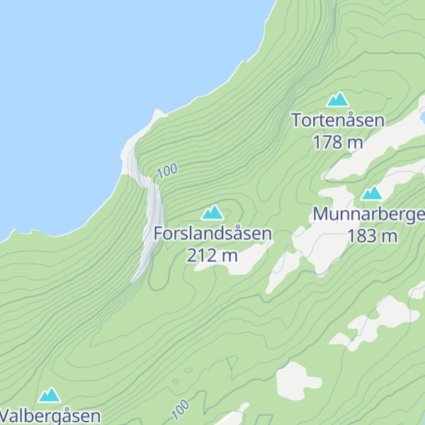 Map of Forslandsåsen