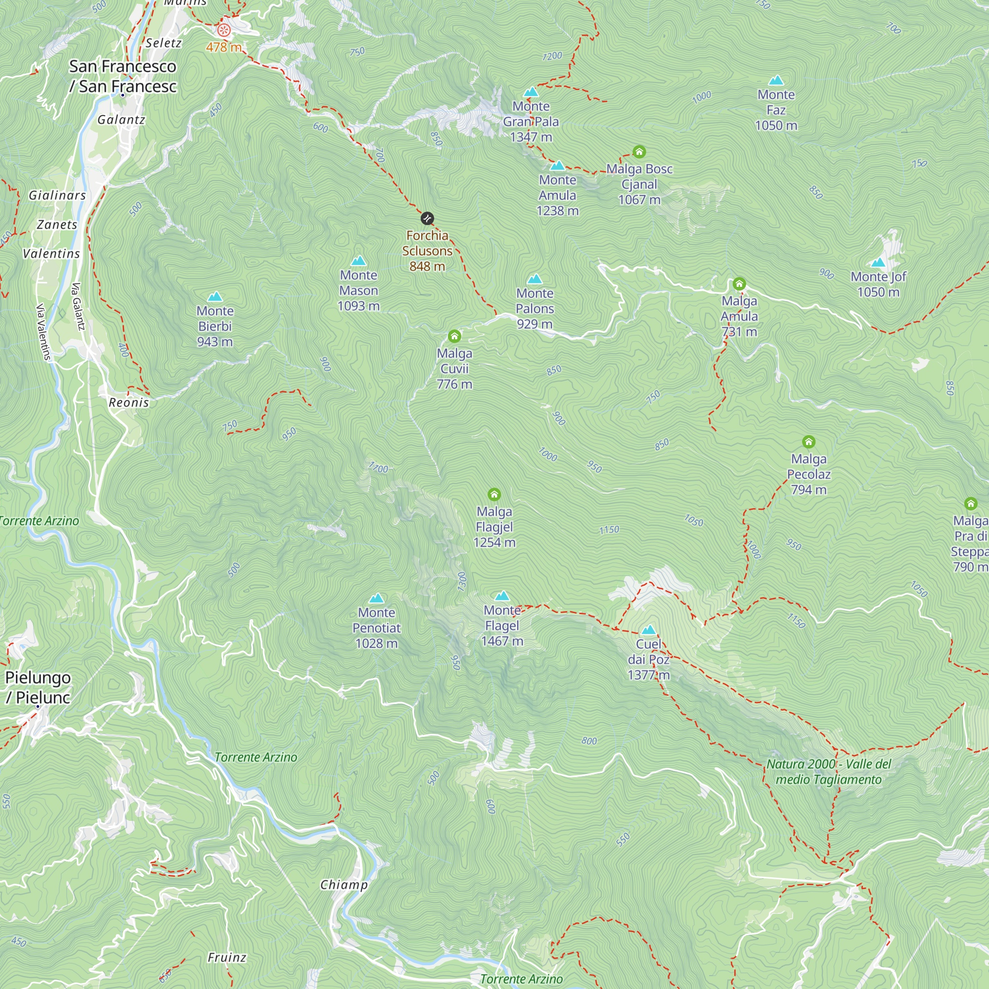 Malga Flagjel map
