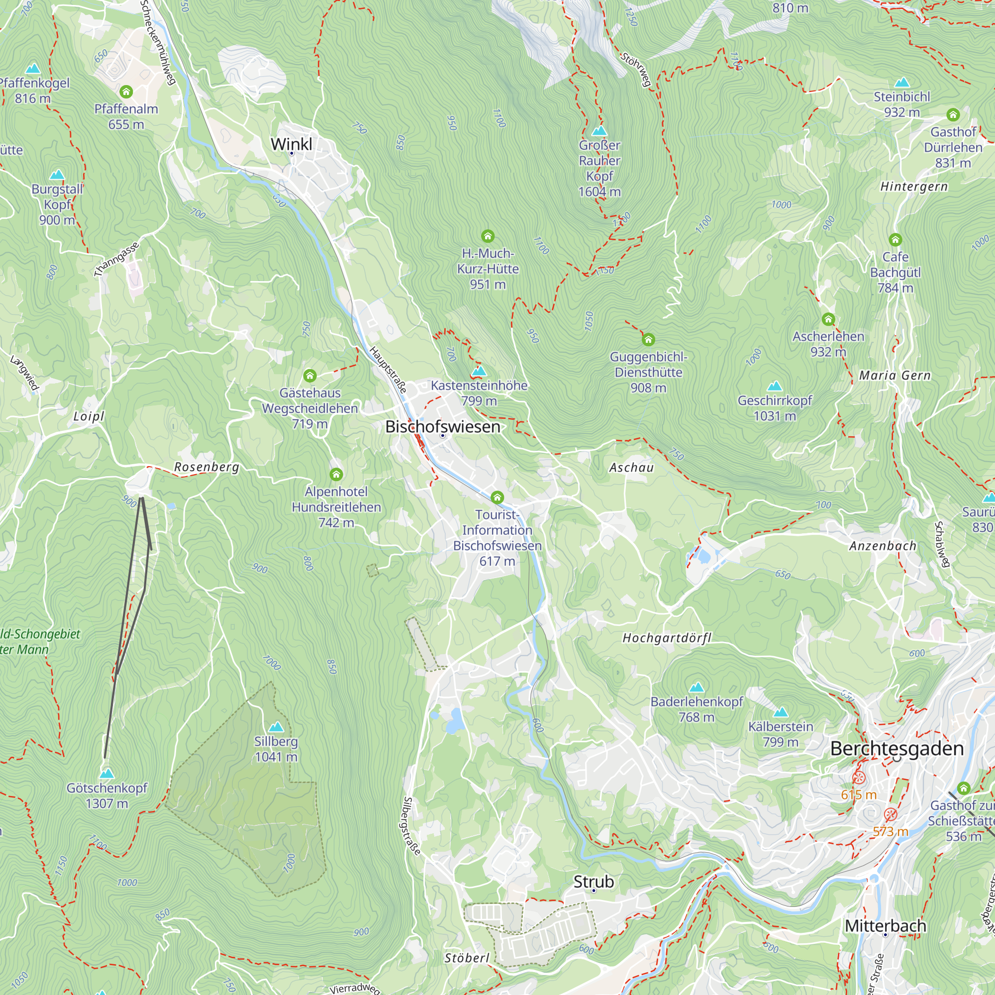 Tourist-Information Bischofswiesen map