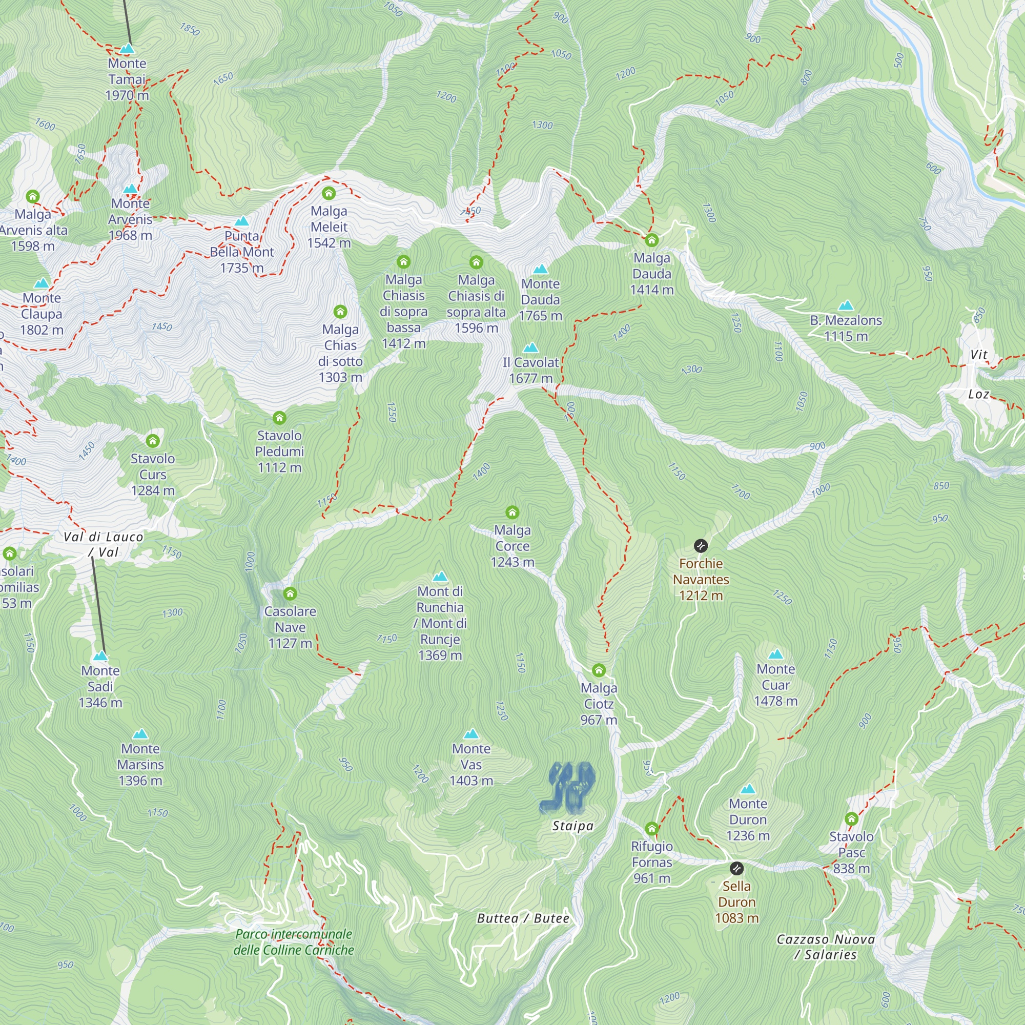 Malga Corce map