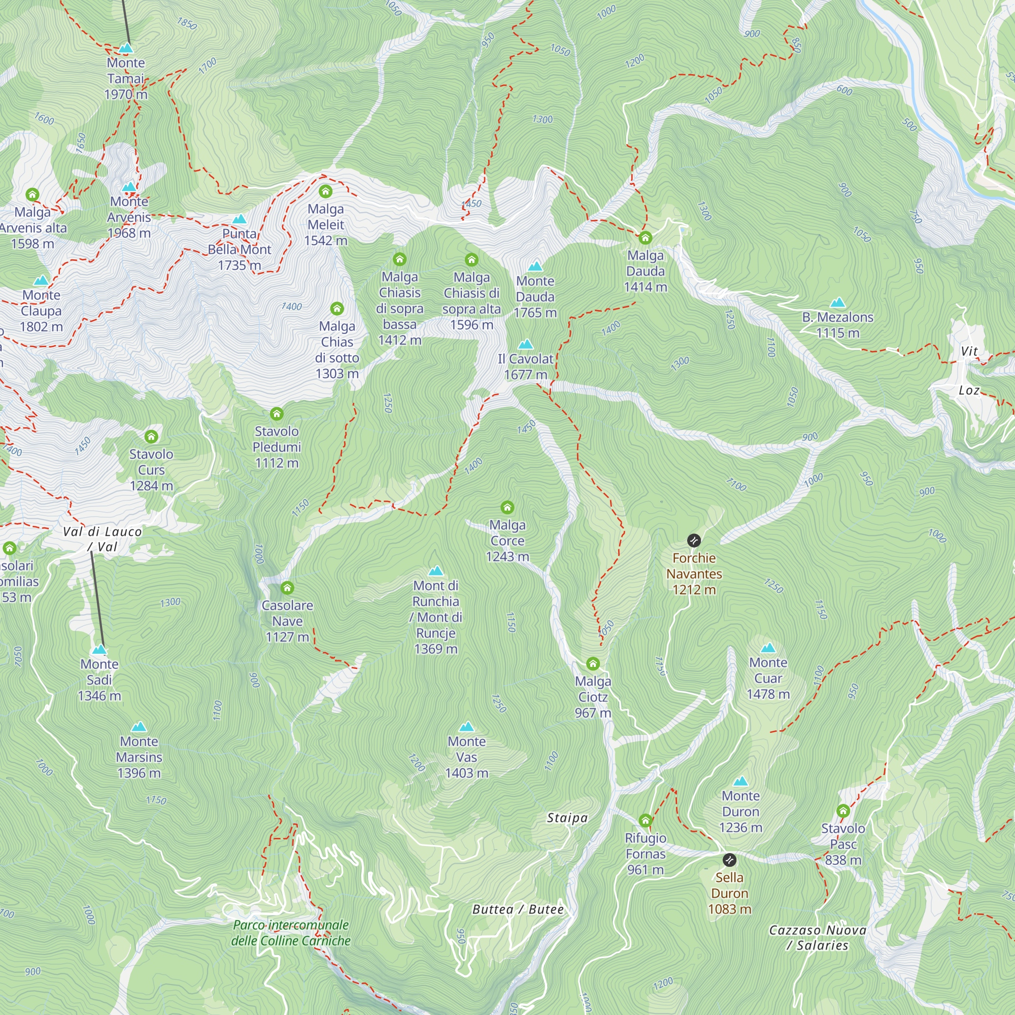Malga Corce map