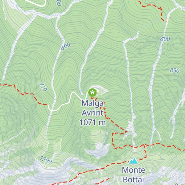 Map of Malga Avrint